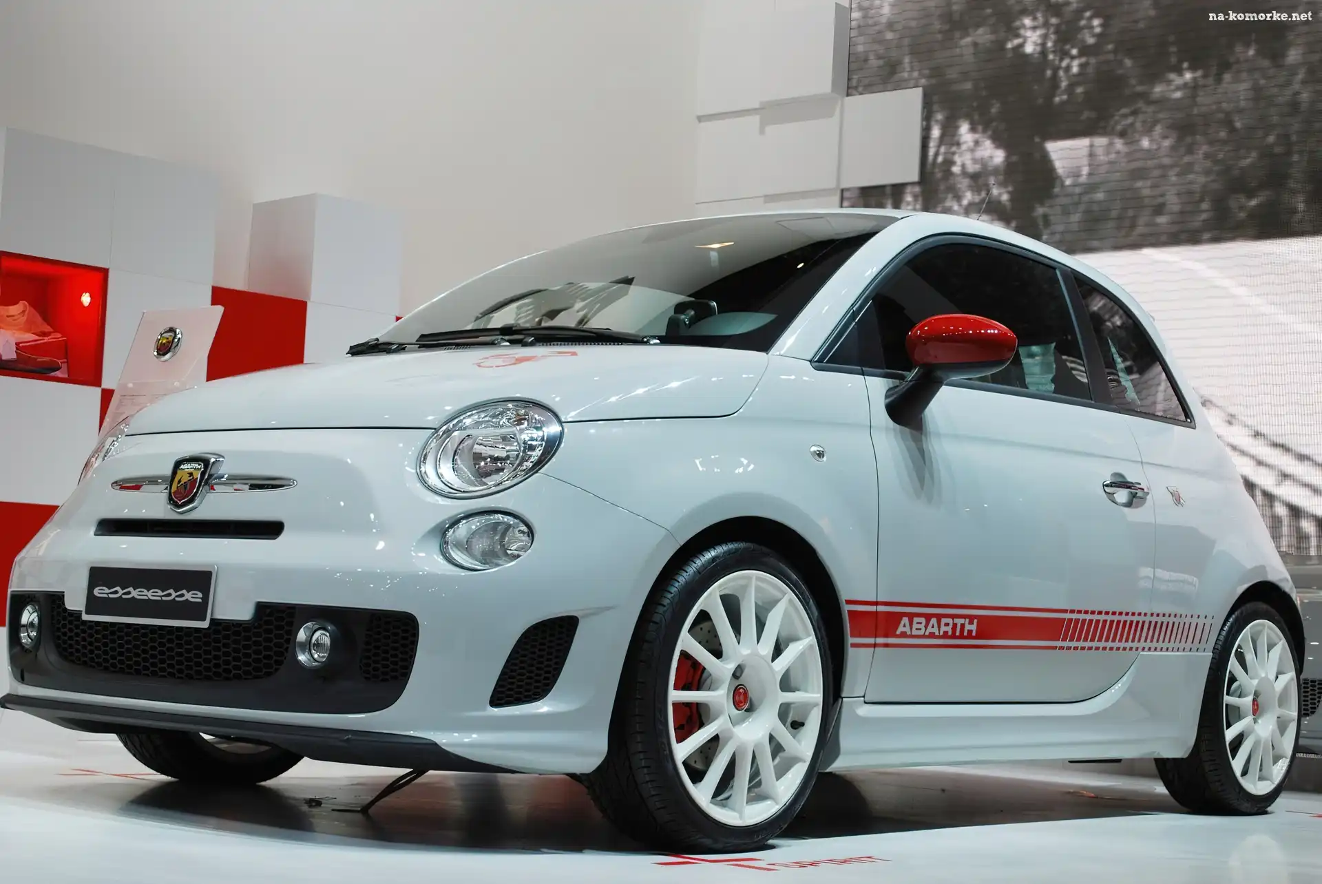 Biały, Tapeta, Abarth 500, Salon