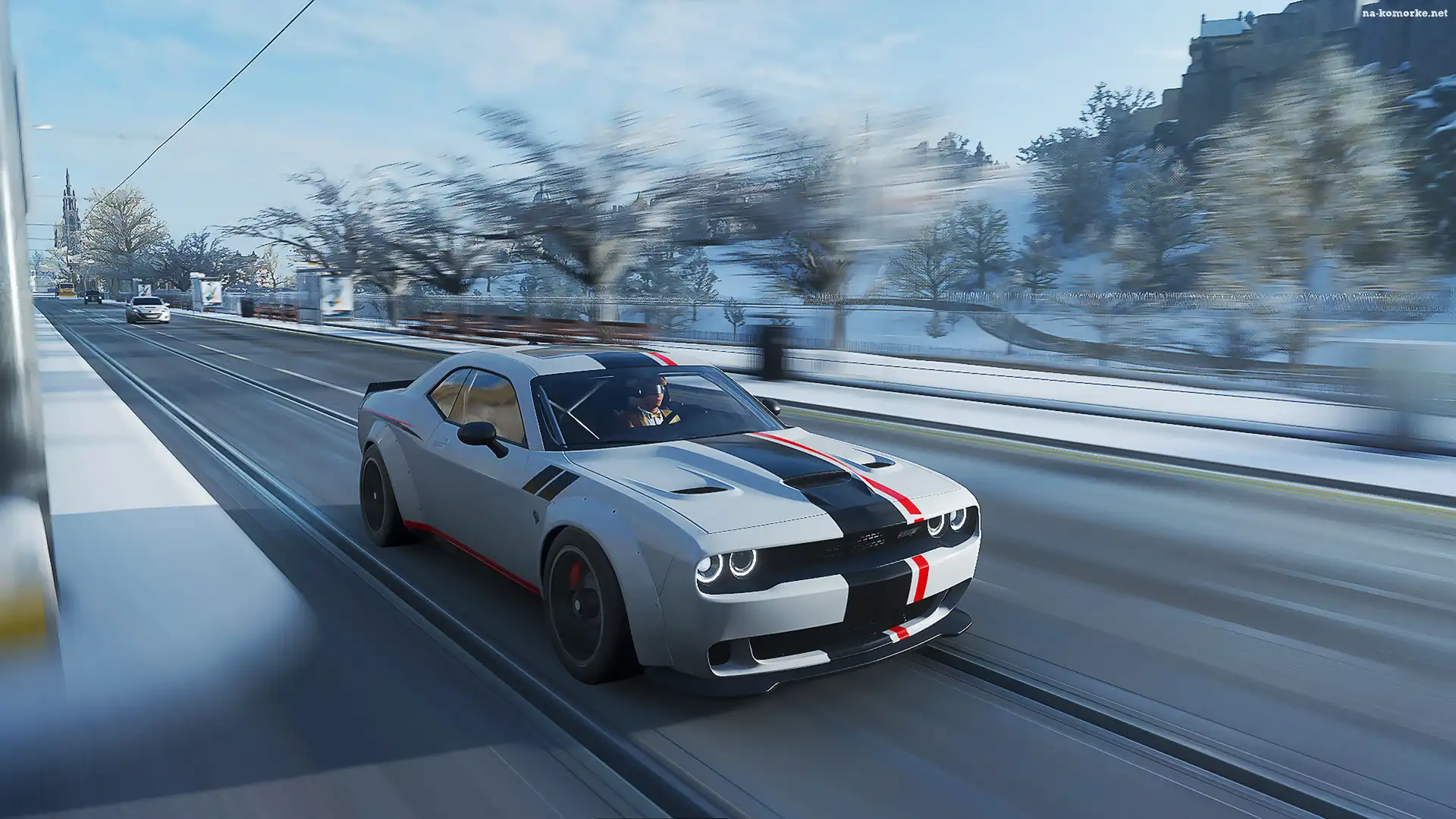 Biały, Gra, Dodge Challenger, Droga, Samochód, Forza Horizon 4