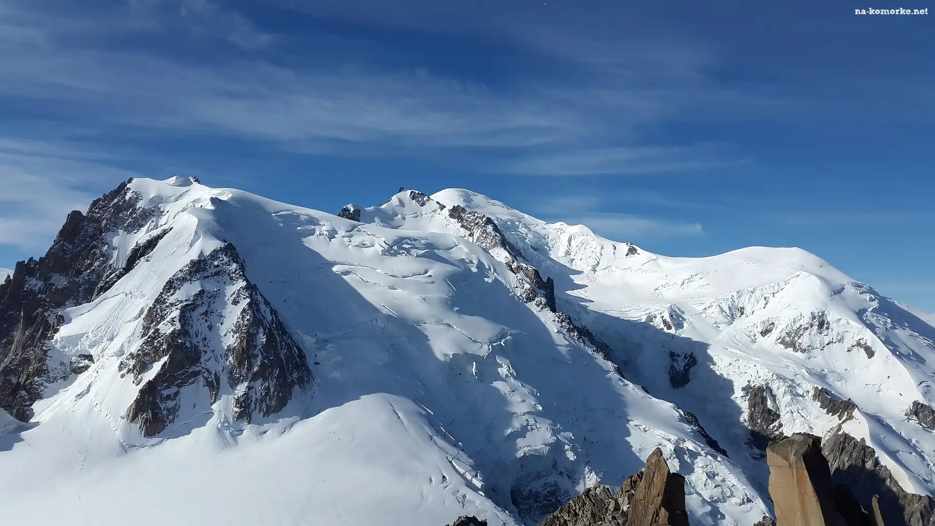 Zima, Mont Blanc du Tacul, Francja, Śnieg, Góry, Mont Blanc, Szczyt
