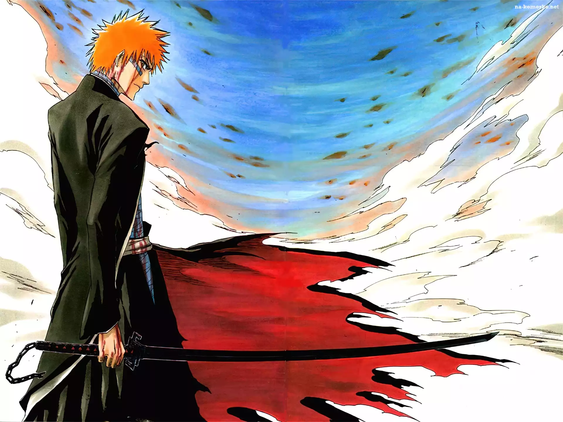 chmury, miecz, Bleach, facet