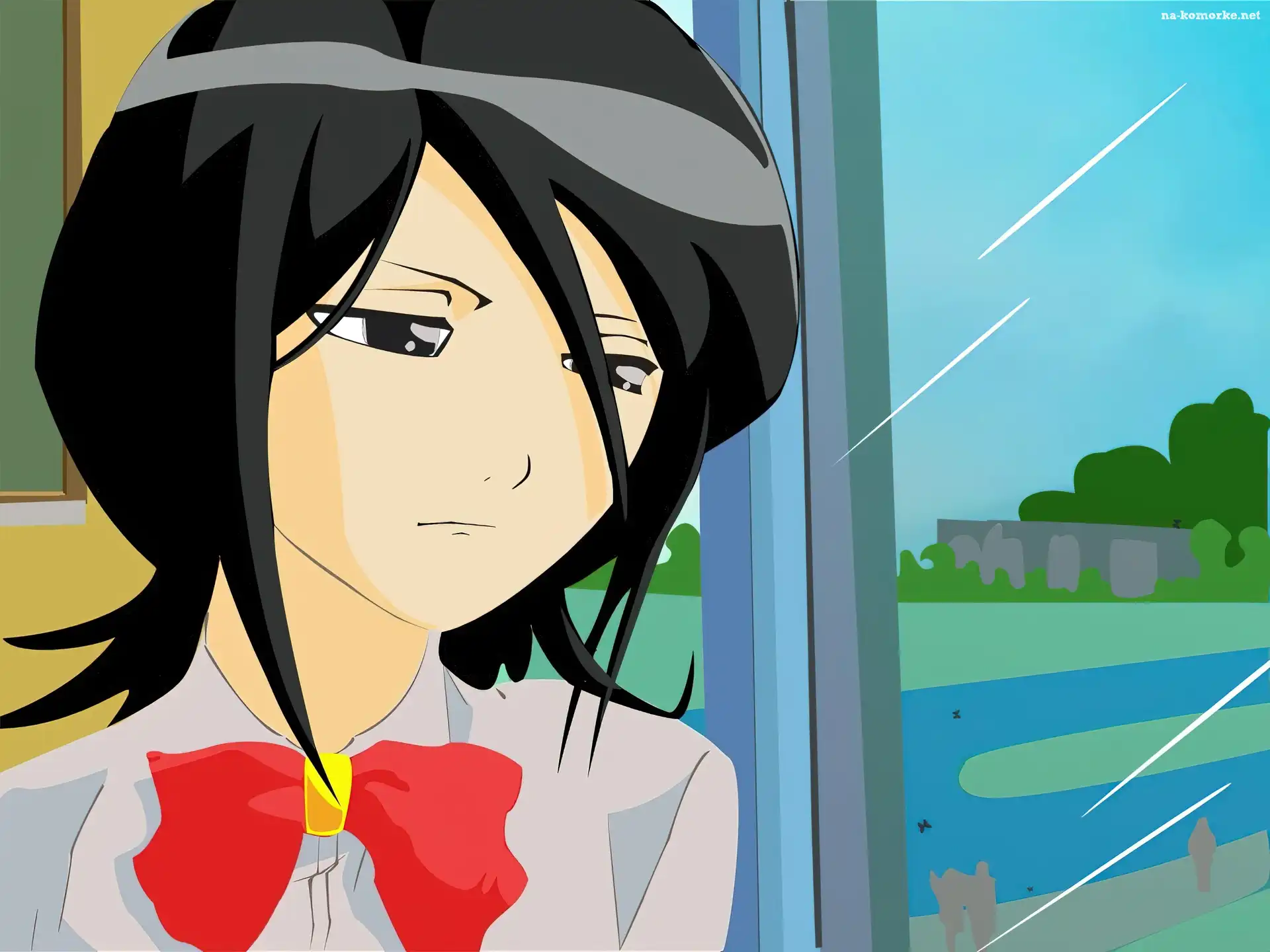 Bleach, kokarda, kobieta, okno