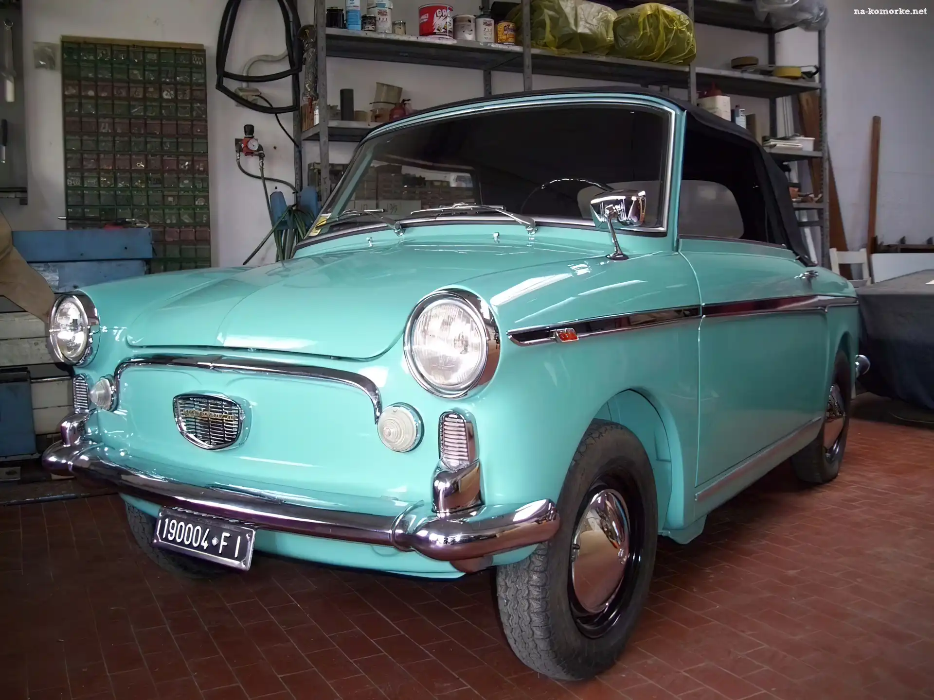 Błękitny, Garaż, Autobianchi Bianchina, Chrom