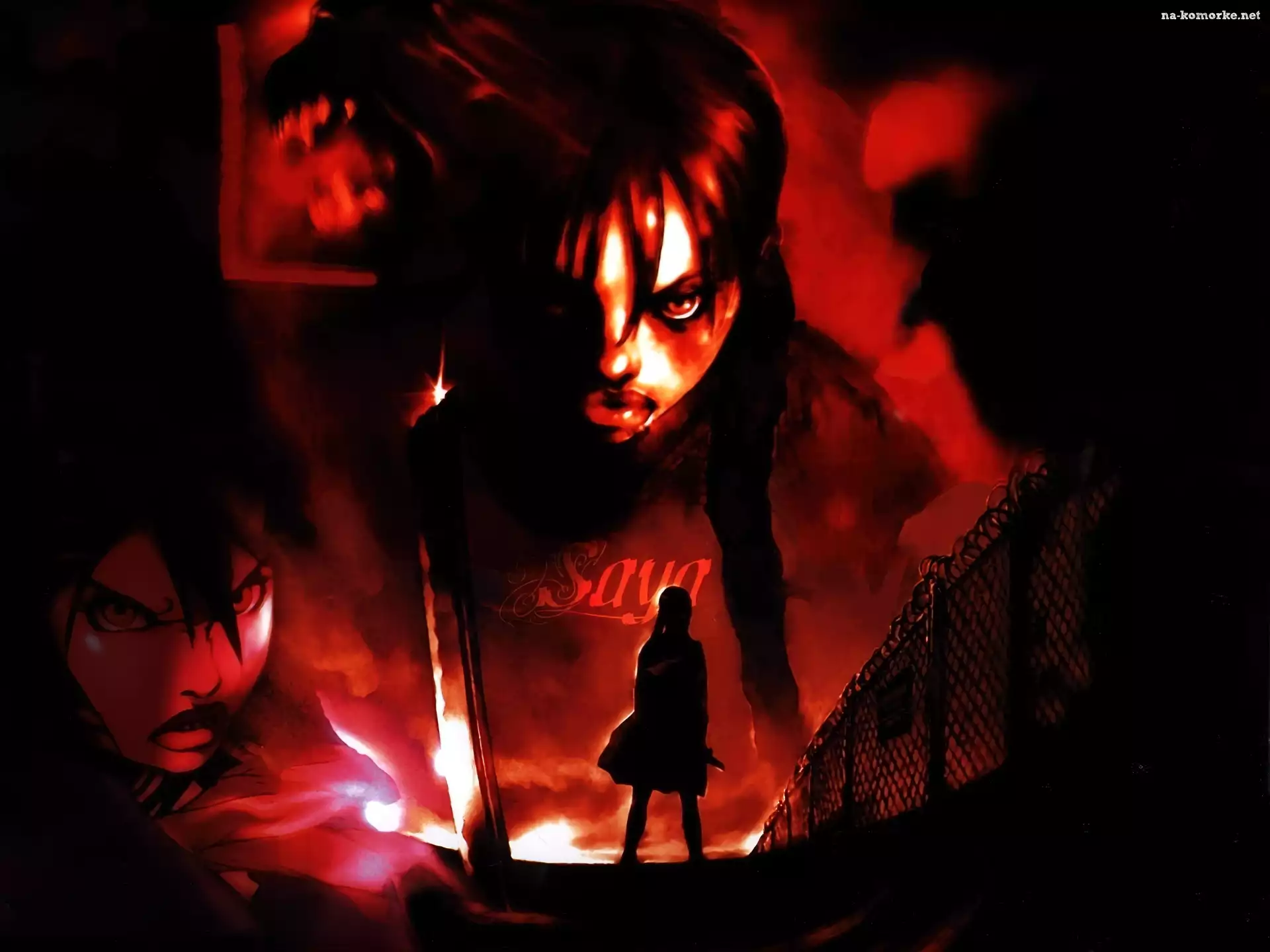 ogrodzenie, Blood The Last Vampire, postać, twarze, gniew