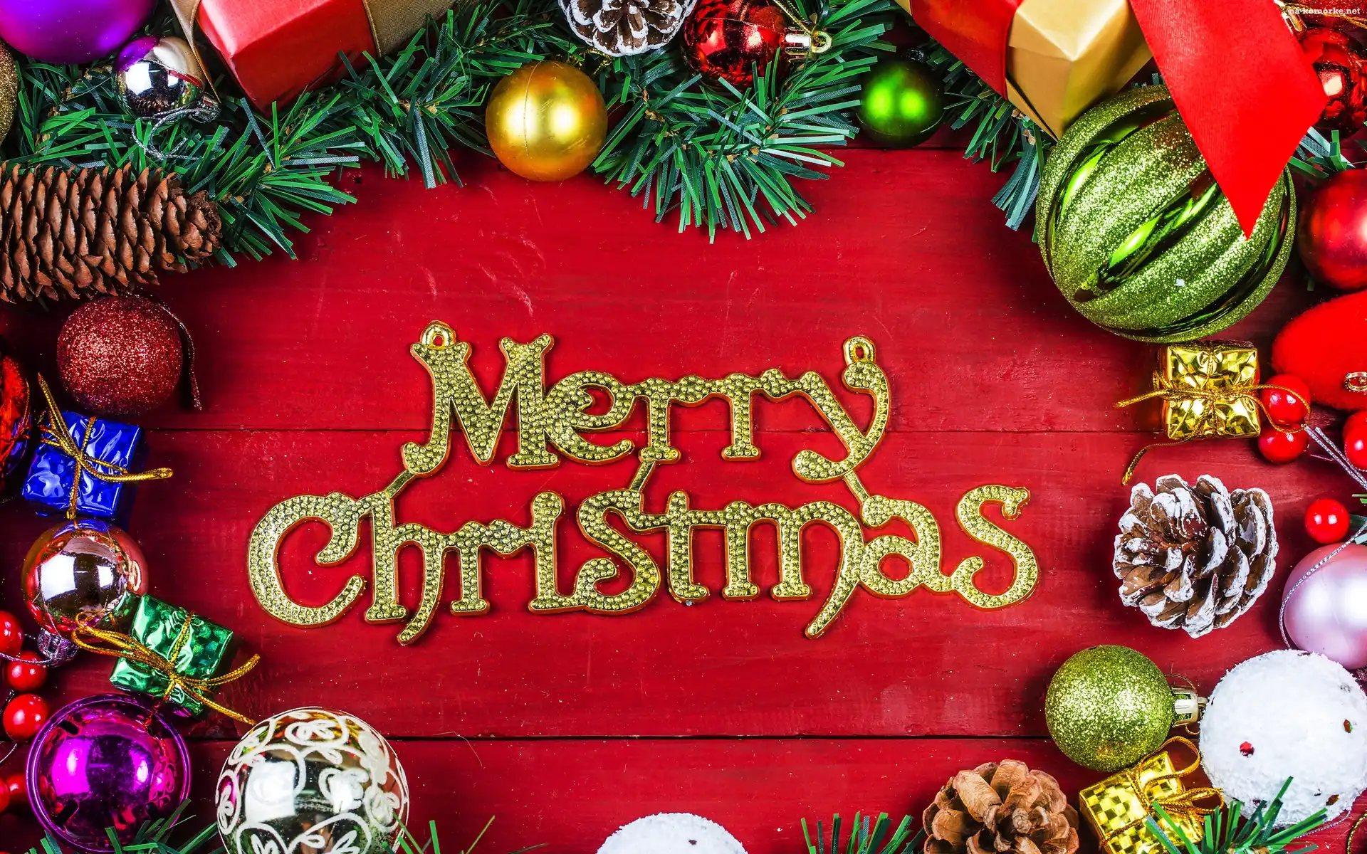 Gałązki, Bombki, Boże Narodzenie, Merry Christmas, Szyszki, Świerku