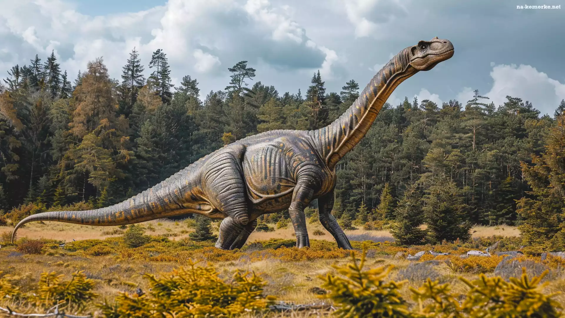Drzewa, Grafika, Dinozaur, Brachiozaur