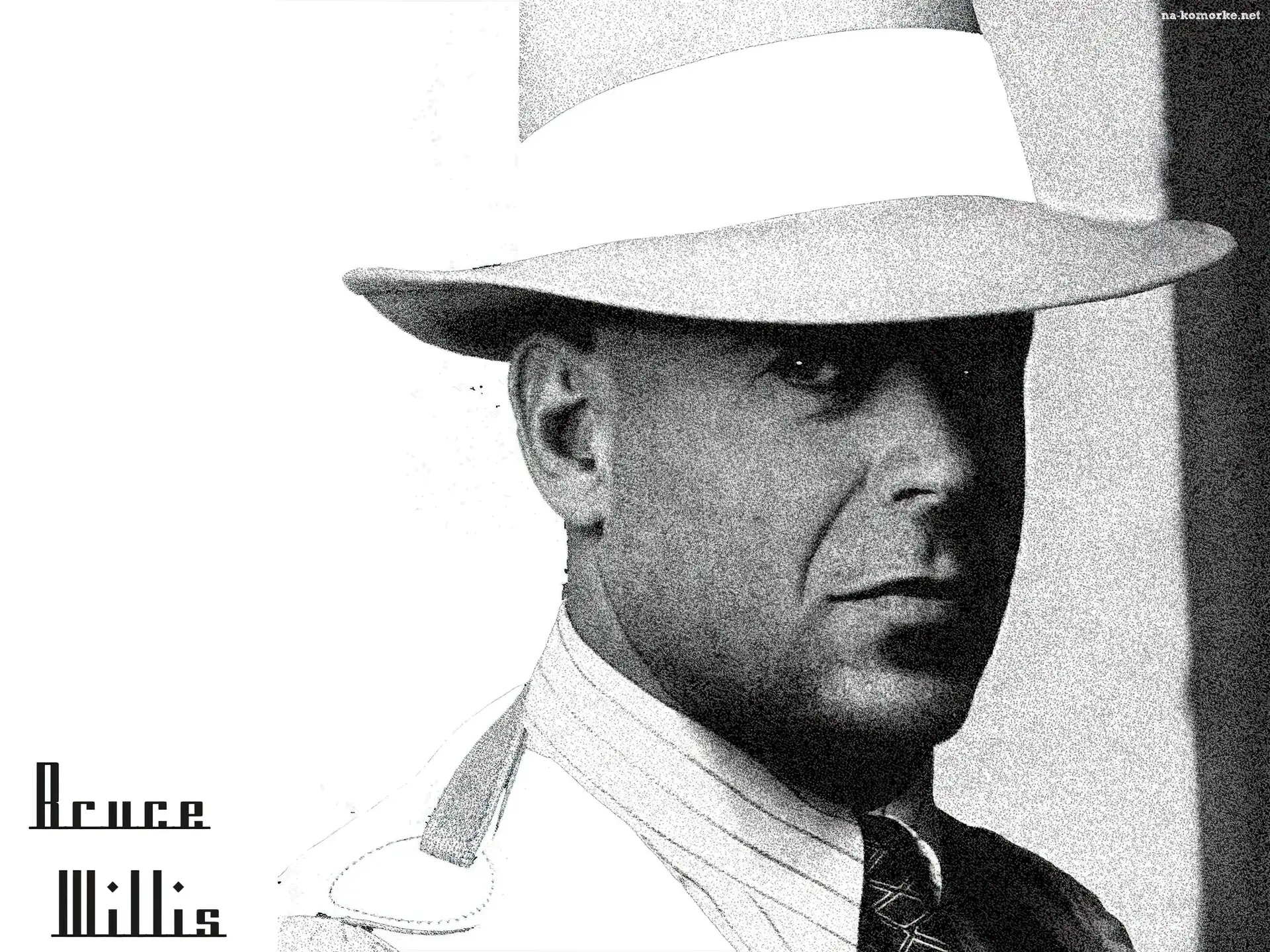Bruce Willis, jasny, kapelusz