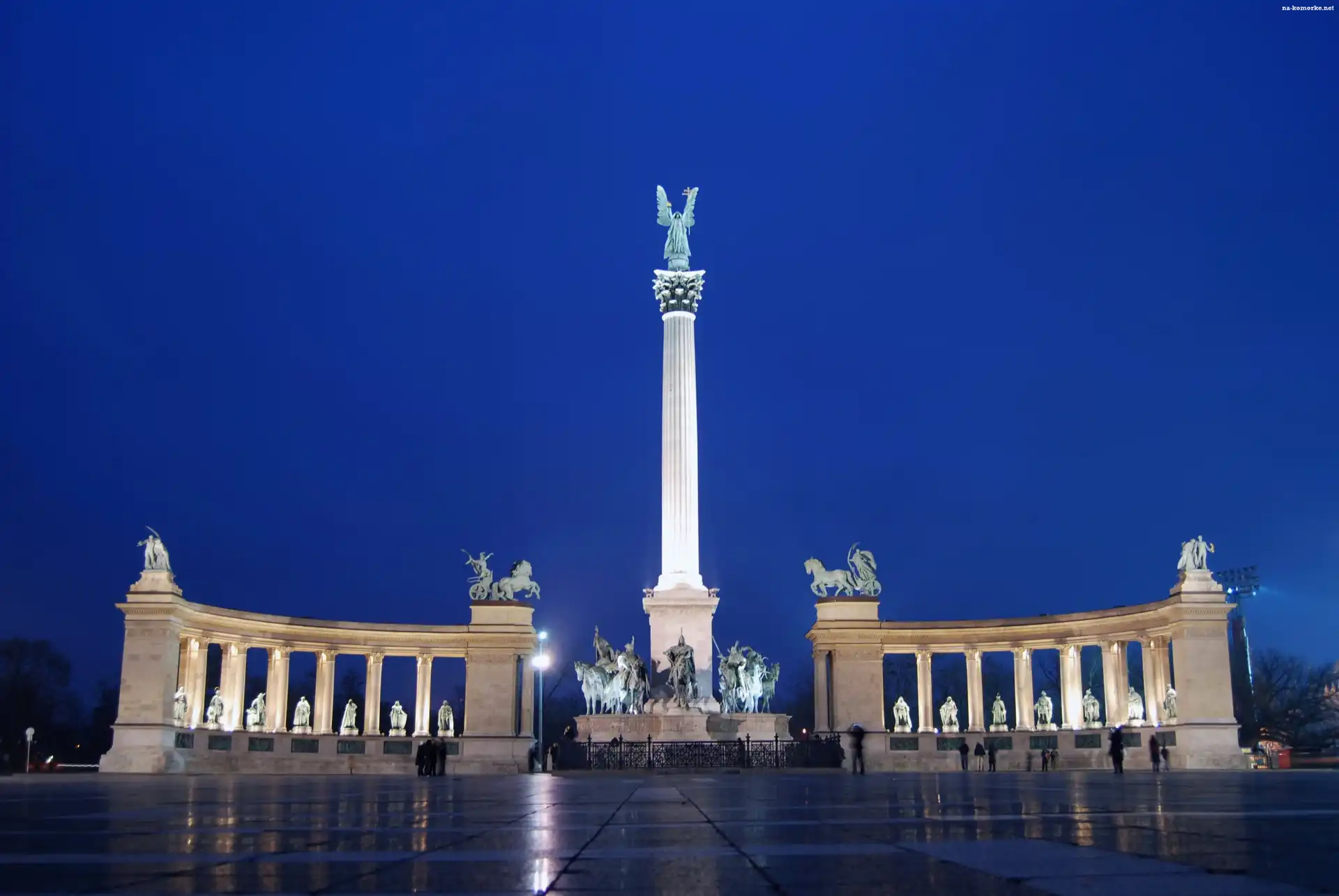 Budapeszt, Pomnik Millennium, Węgry, Plac Bohaterów