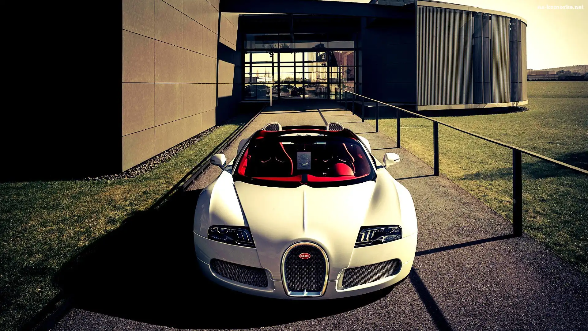 Budynek, Kremowy, Bugatti, Veyron, Droga