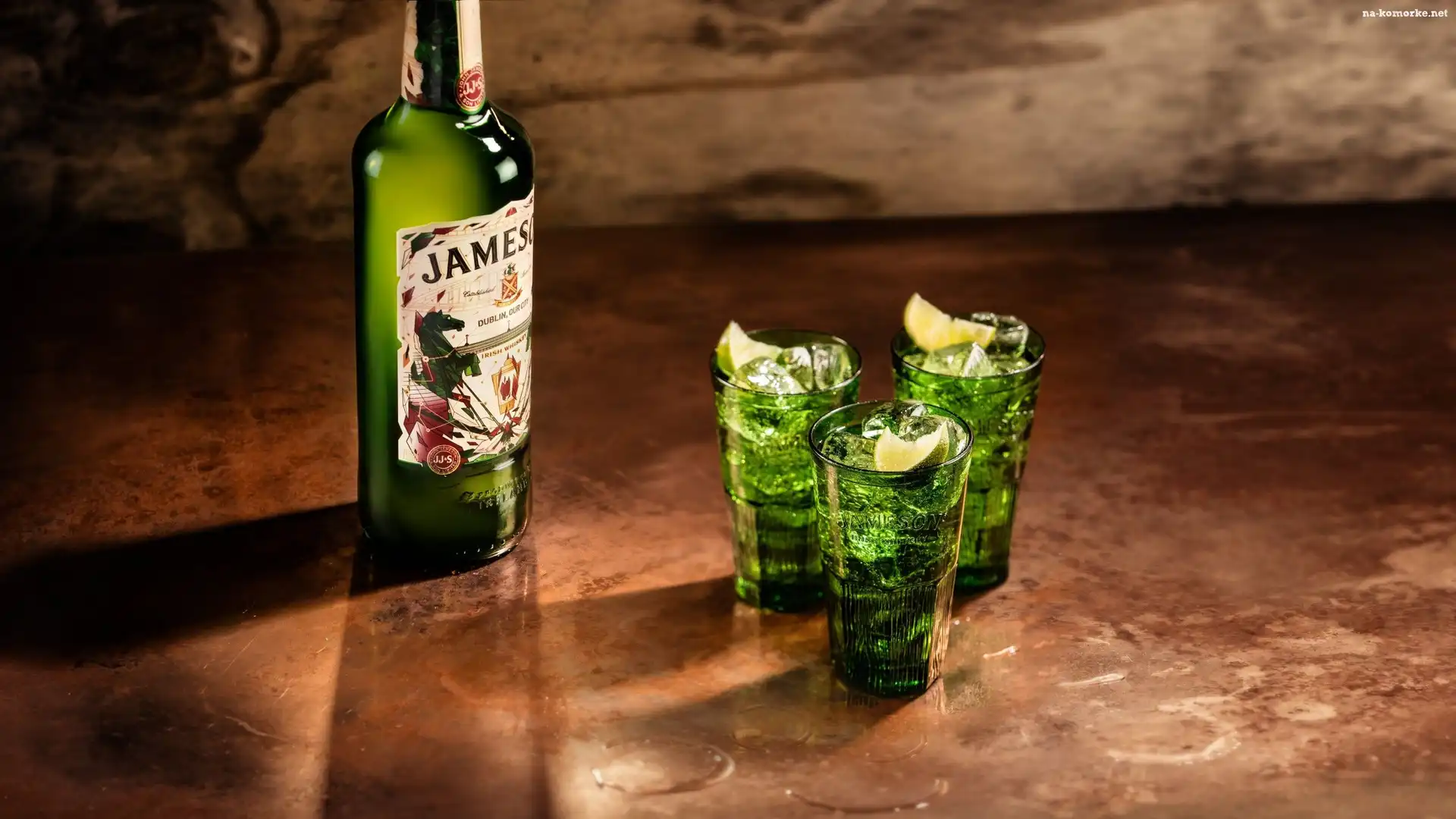 Butelka, Drinki, Jameson Irish Whiskey, Trzy