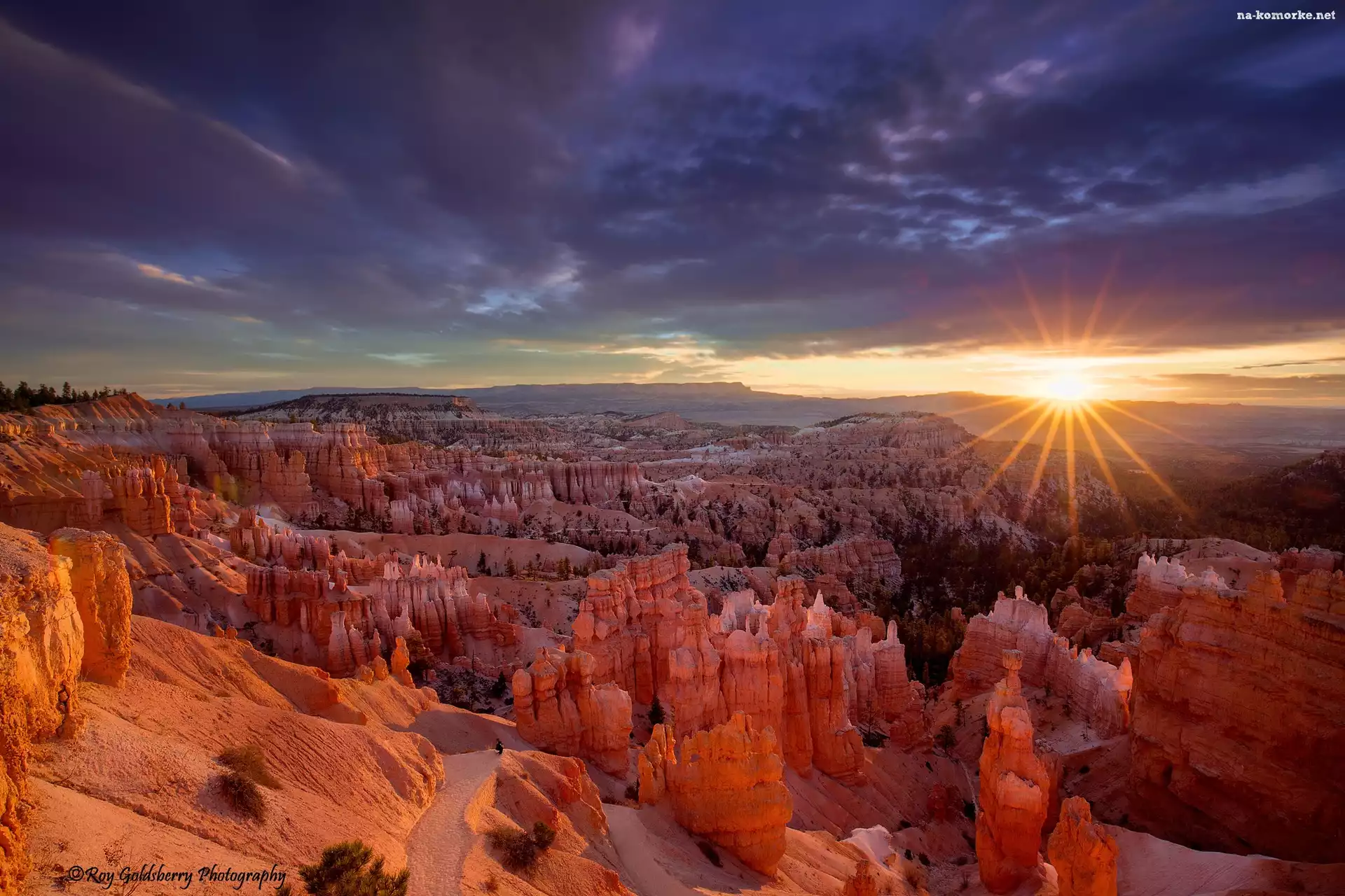 Wschód słońca, Promienie, Stany Zjednoczone, Chmury, Park Narodowy Bryce Canyon, Skały, Utah