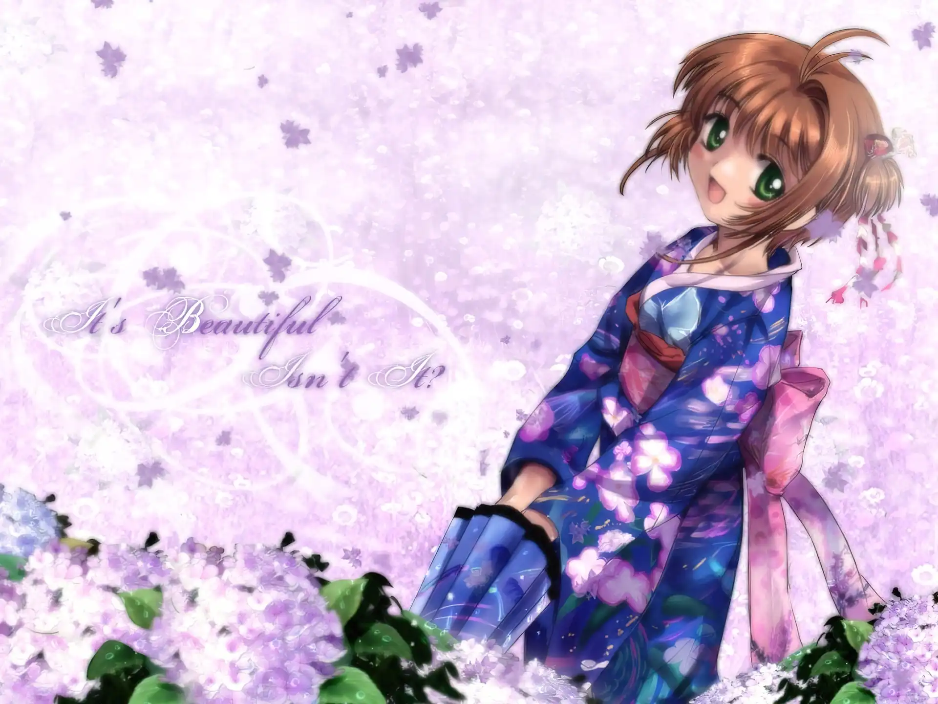 kimono, tekst, Cardcaptor Sakura, kobieta