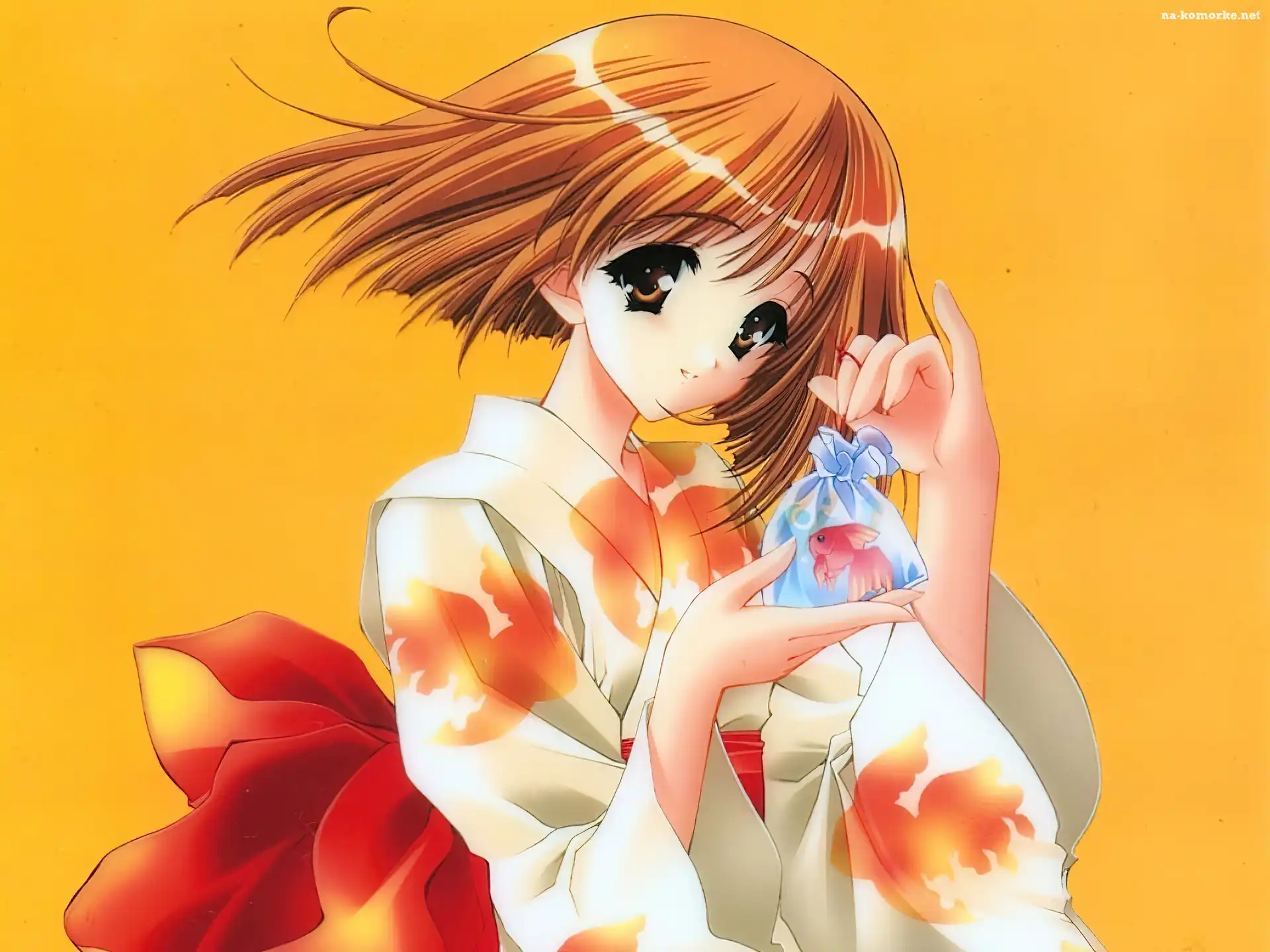 Carnelian, dziewczyna, kimono, rybka