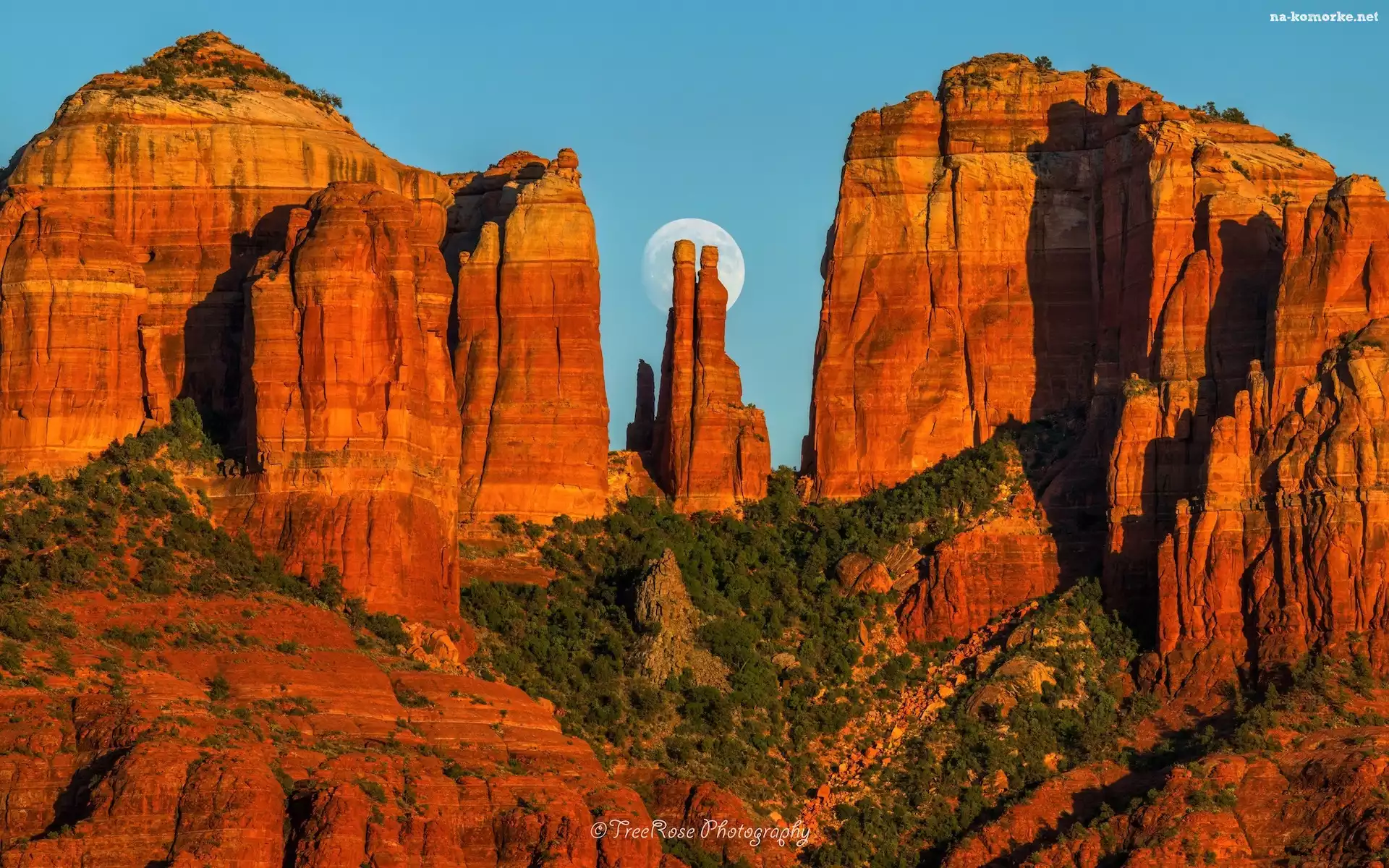 Stany Zjednoczone, Skały, Cathedral Rock, Arizona, Księżyc