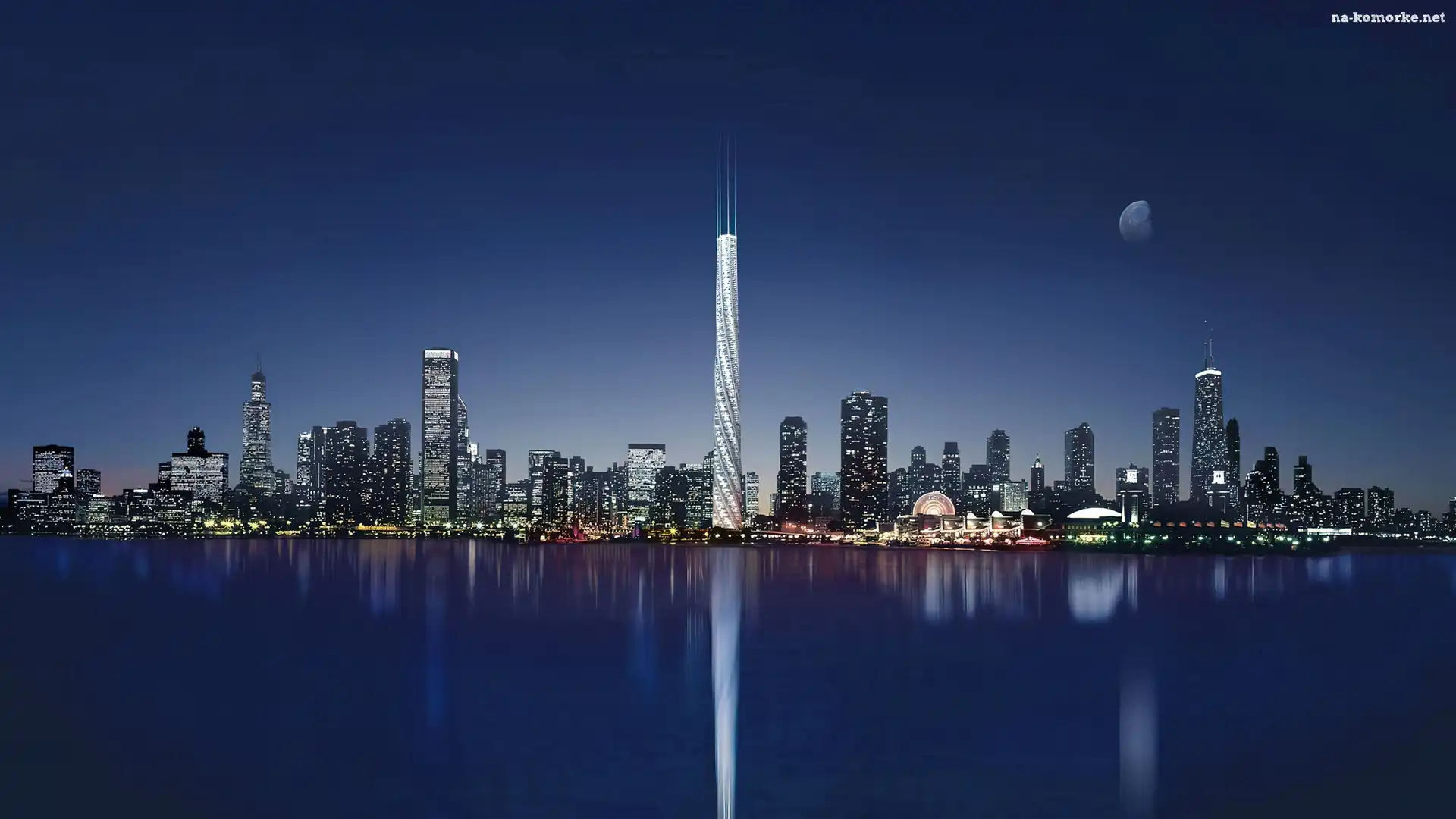 Chicago, Miasto, Noc, Światła