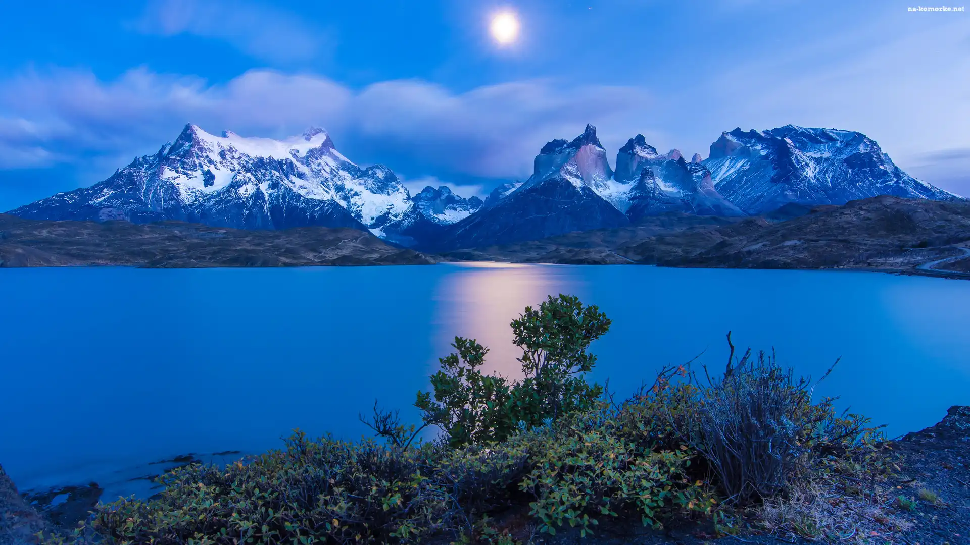 Zmierzch, Chile, Góry, Masyw Torres del Paine, Rzeka
