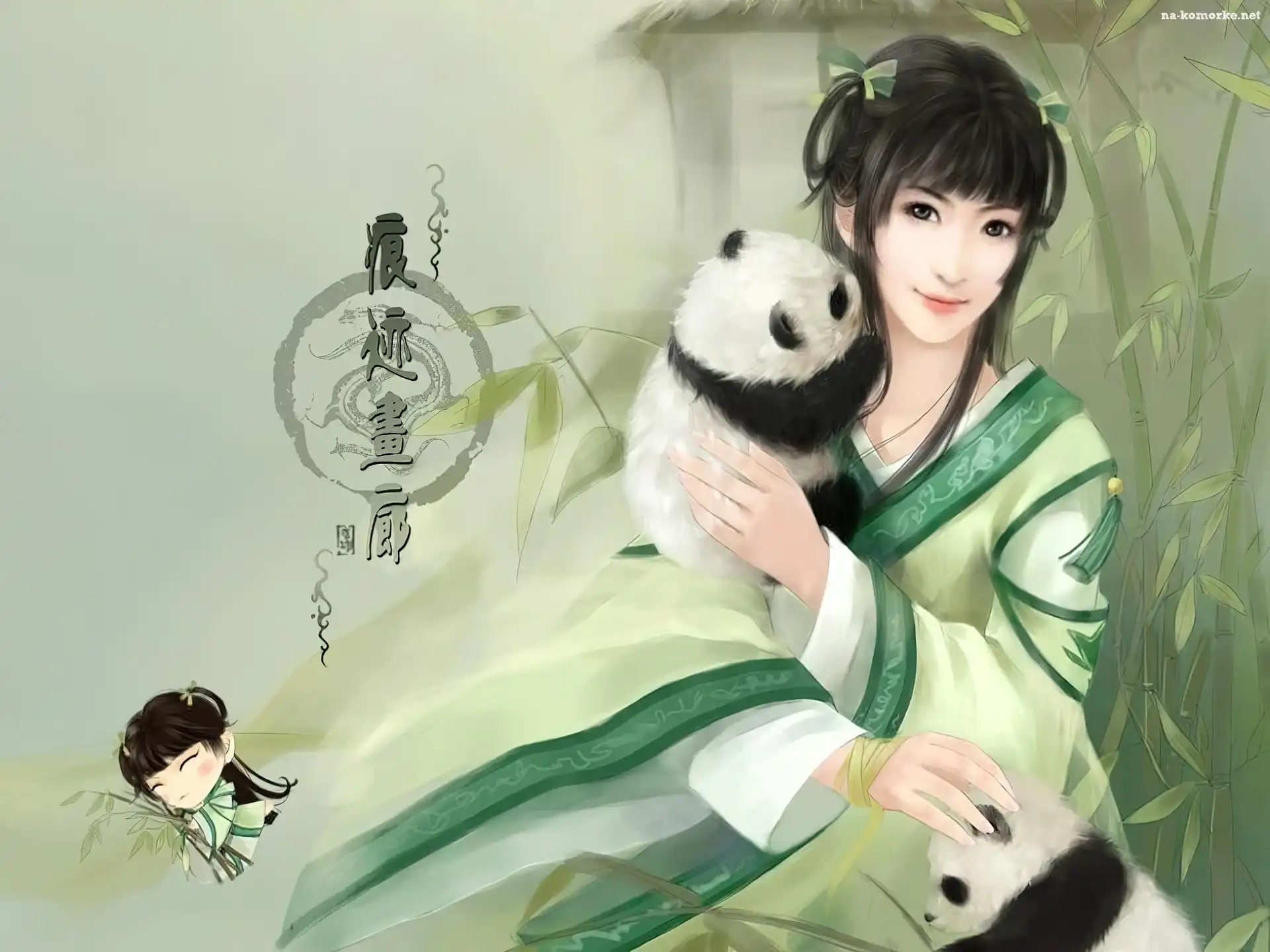 Chińska, Panda, Dziewczyna, Misie