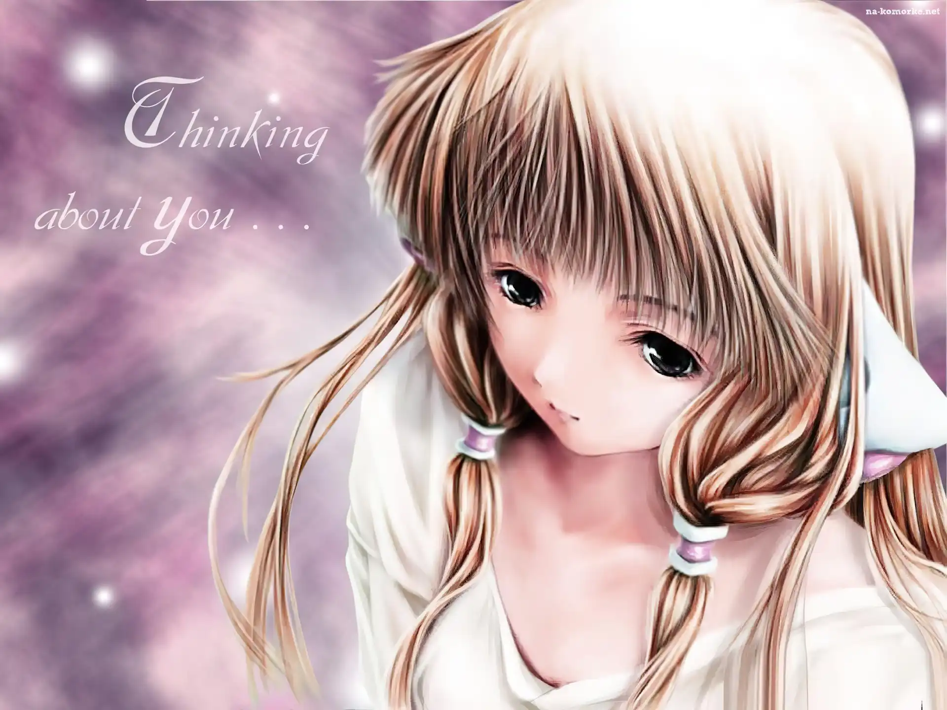 Chobits, warkocze, napisy, dziewczyna