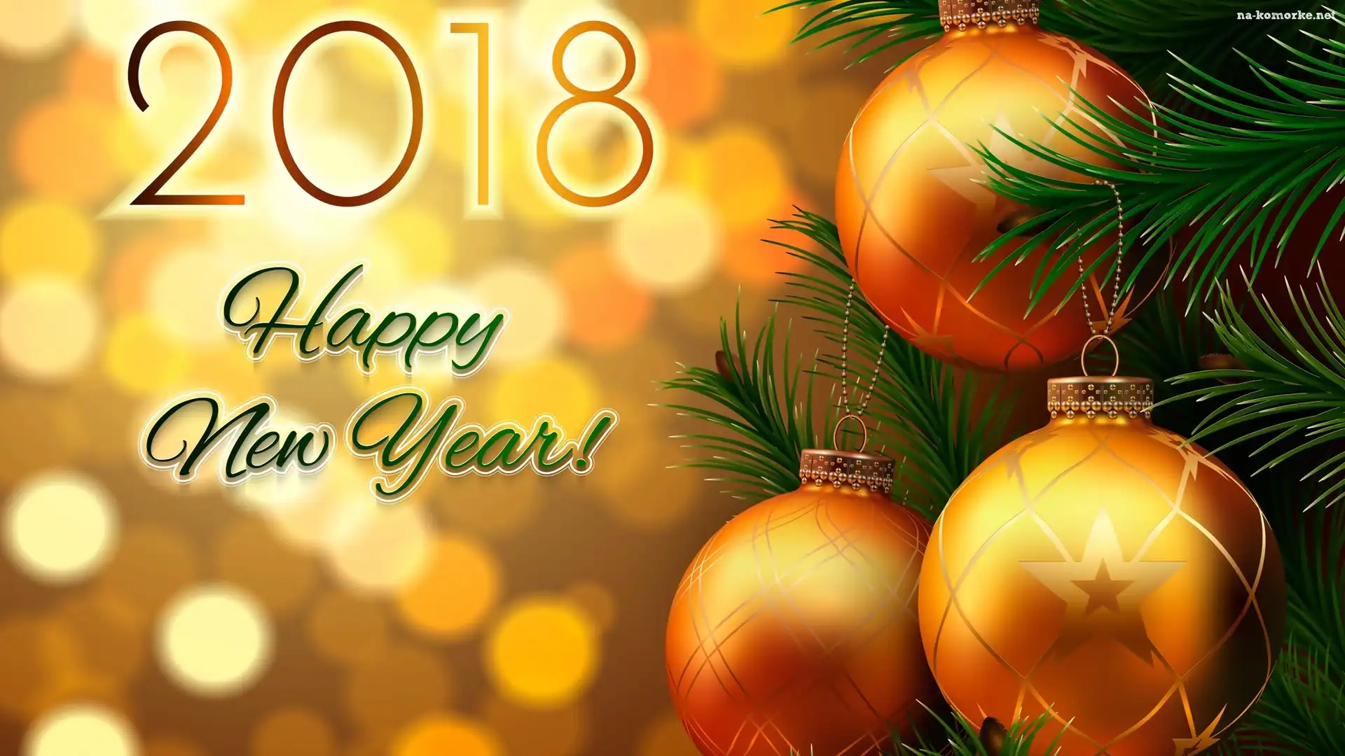 Sylwester, Bombki, Bokeh, Nowy Rok, 2018, Happy New Year, Choinka