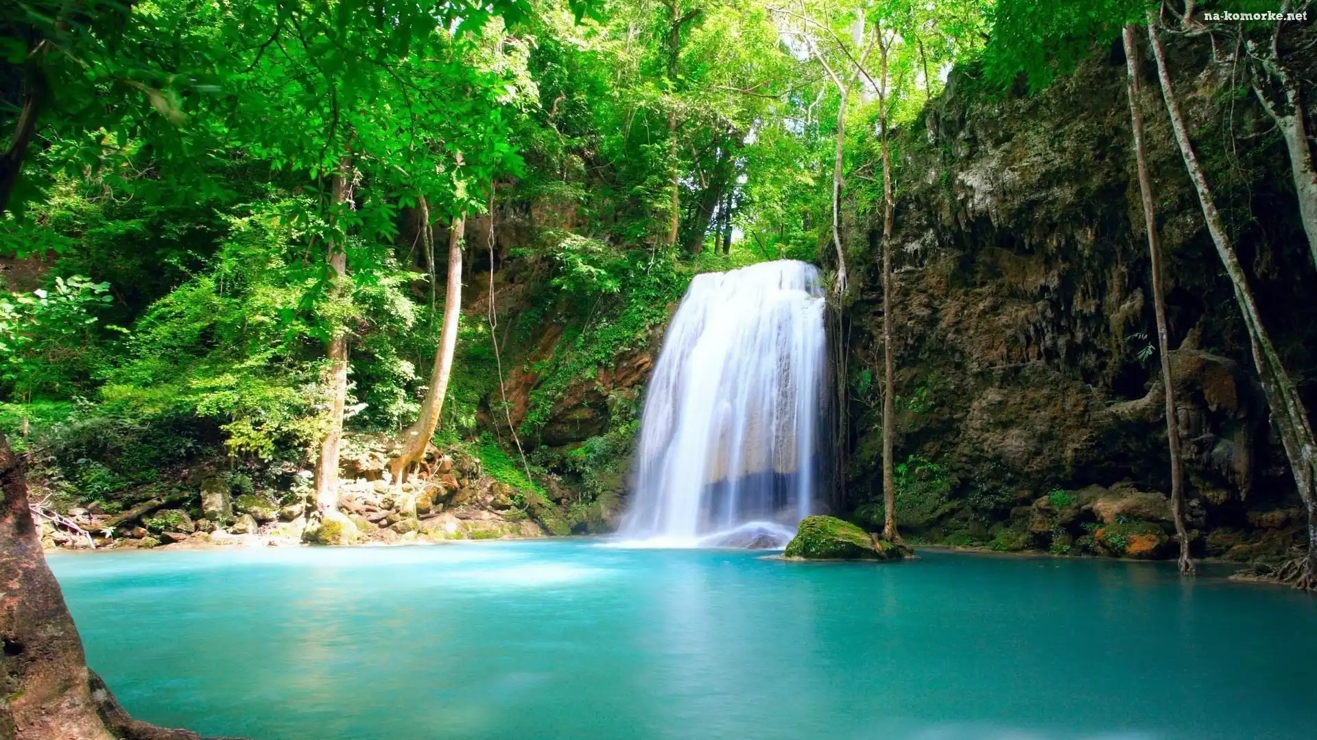 Chorwacja, Wodospad, Jeziorko, Drzewa, Plitvice