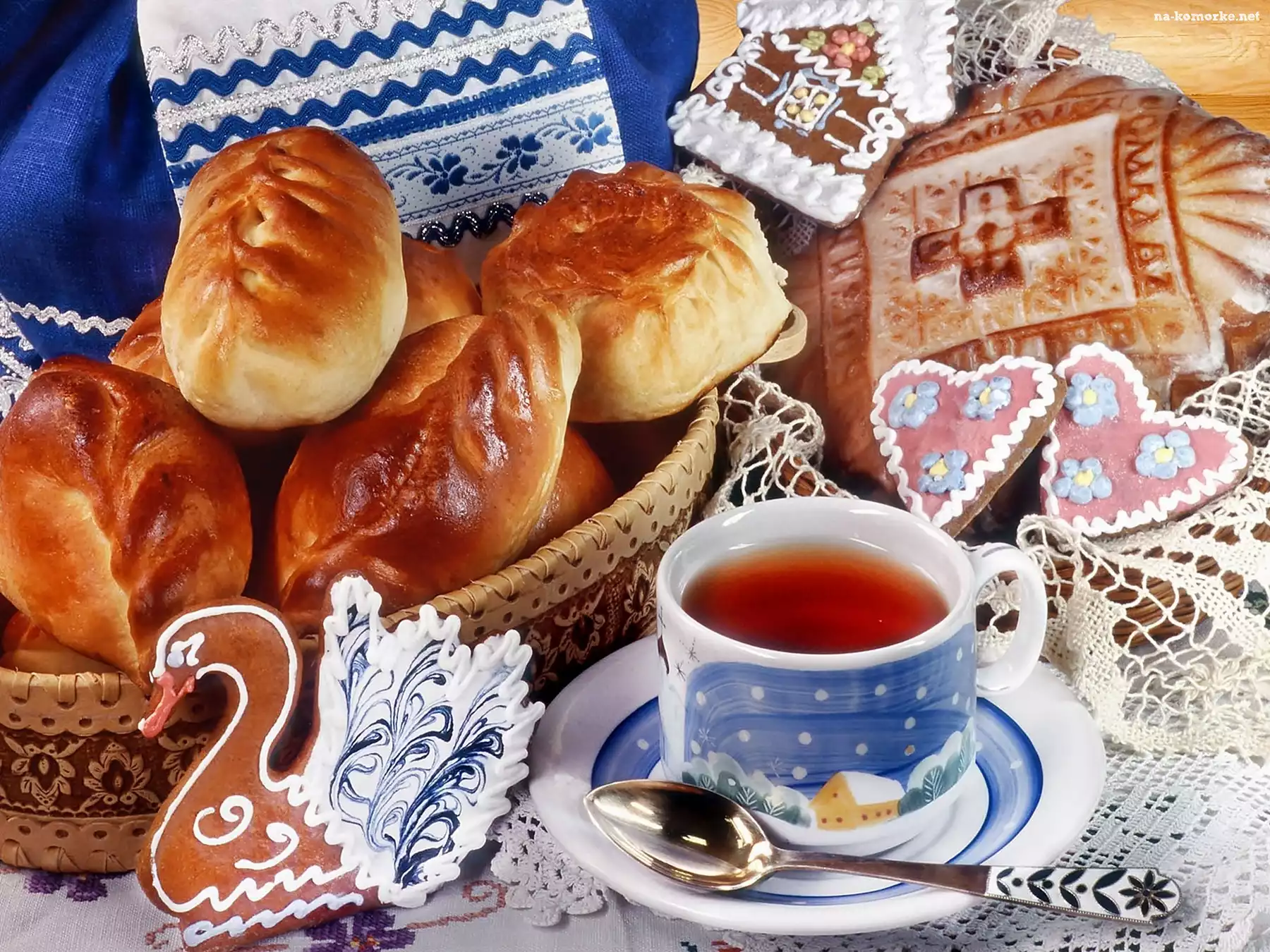 Ciasteczka, Filiżanka, Herbaty, Drożdżówki, Pierniczki