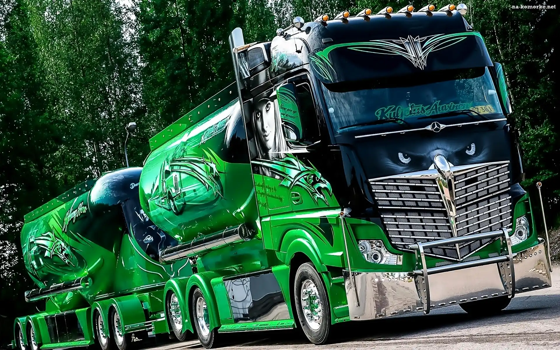 Ciężarówka, Cysterna, Mercedes Benz, Przyczepa
