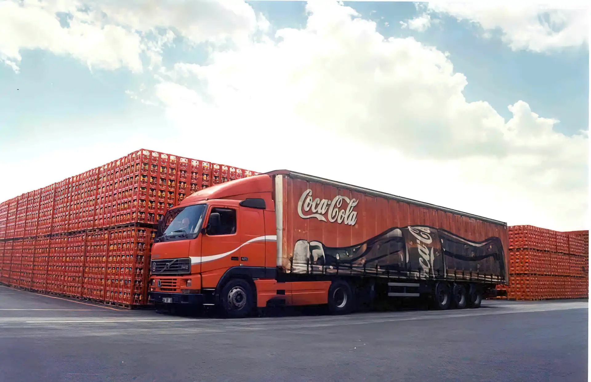 Ciężarówka, Coca-Cola, Dostawcza, Skrzynki
