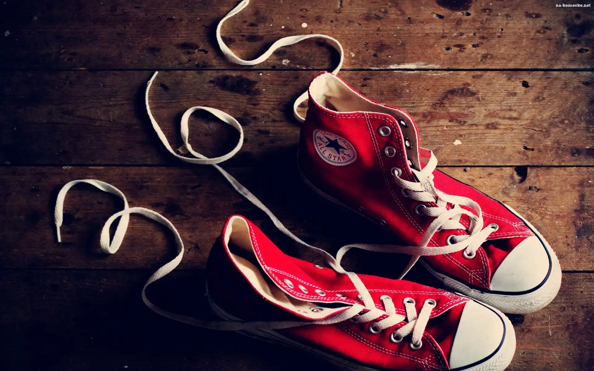 Converse, Sznurowadła, Trampki, Czerwone
