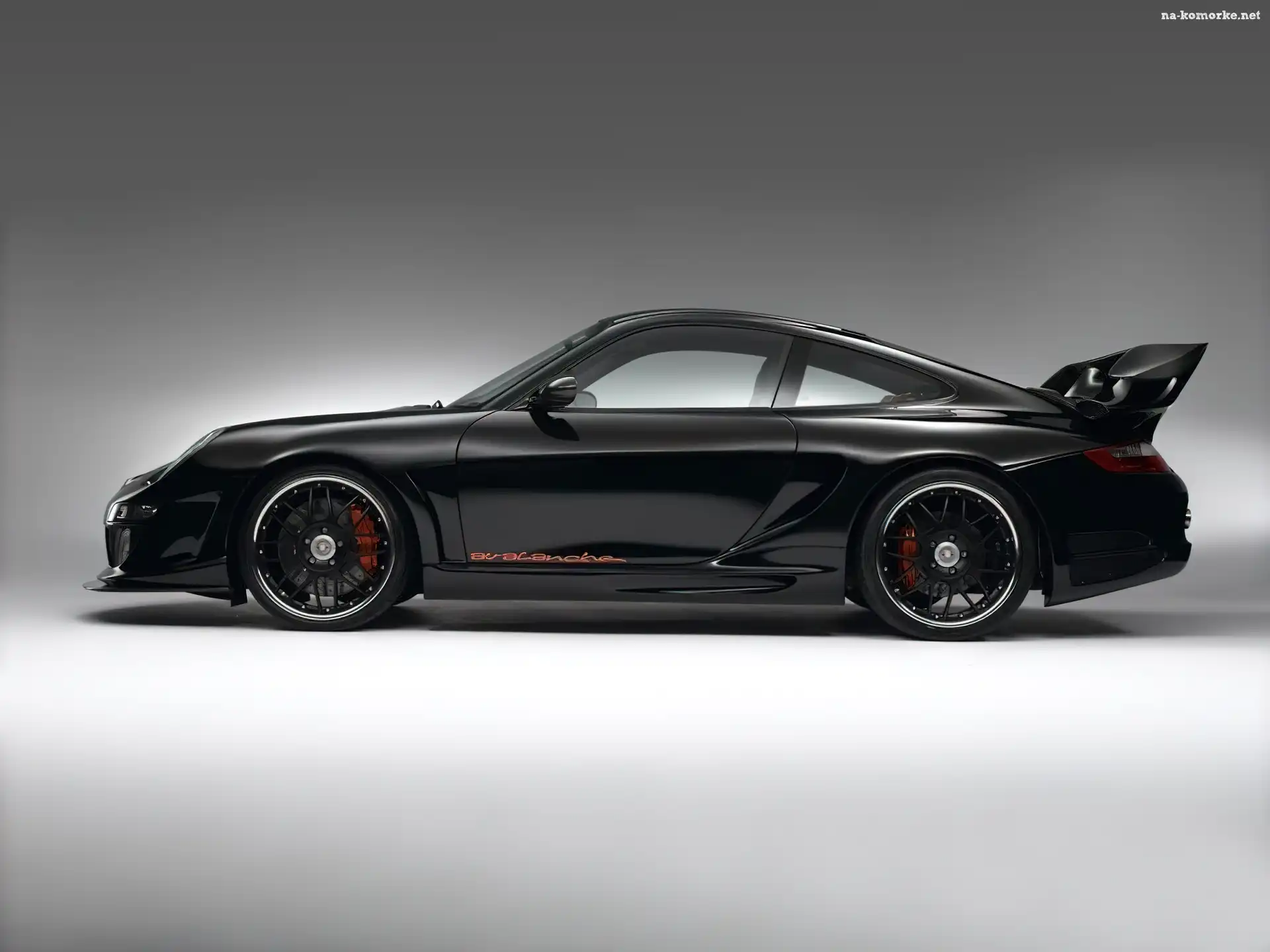 Czarne, Porsche 911, Lewy Profil