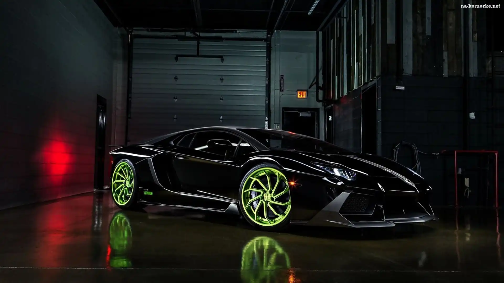 Czarny, Aventador, Lamborghini,
, LP700-4, Garaż