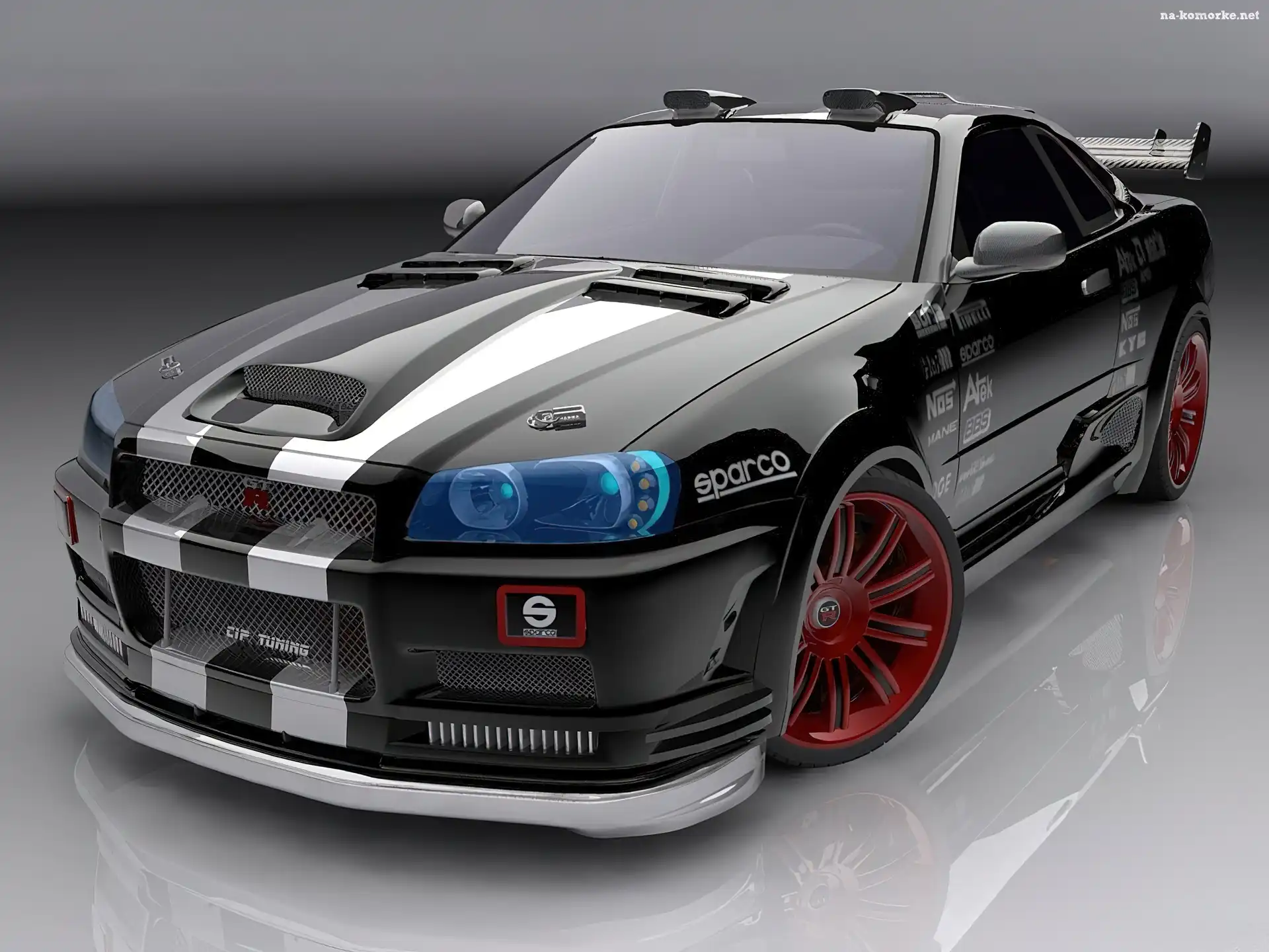 Czarny, Nissan Skyline GTR, Tuning