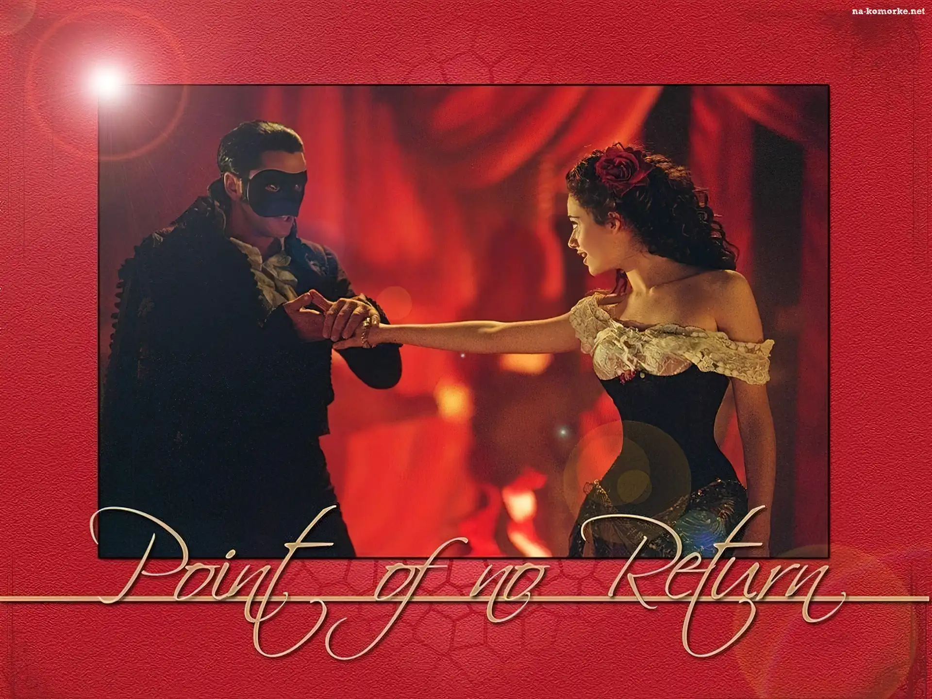 tło, Phantom Of The Opera, Emmy Rossum, Gerard Butler, czerwone