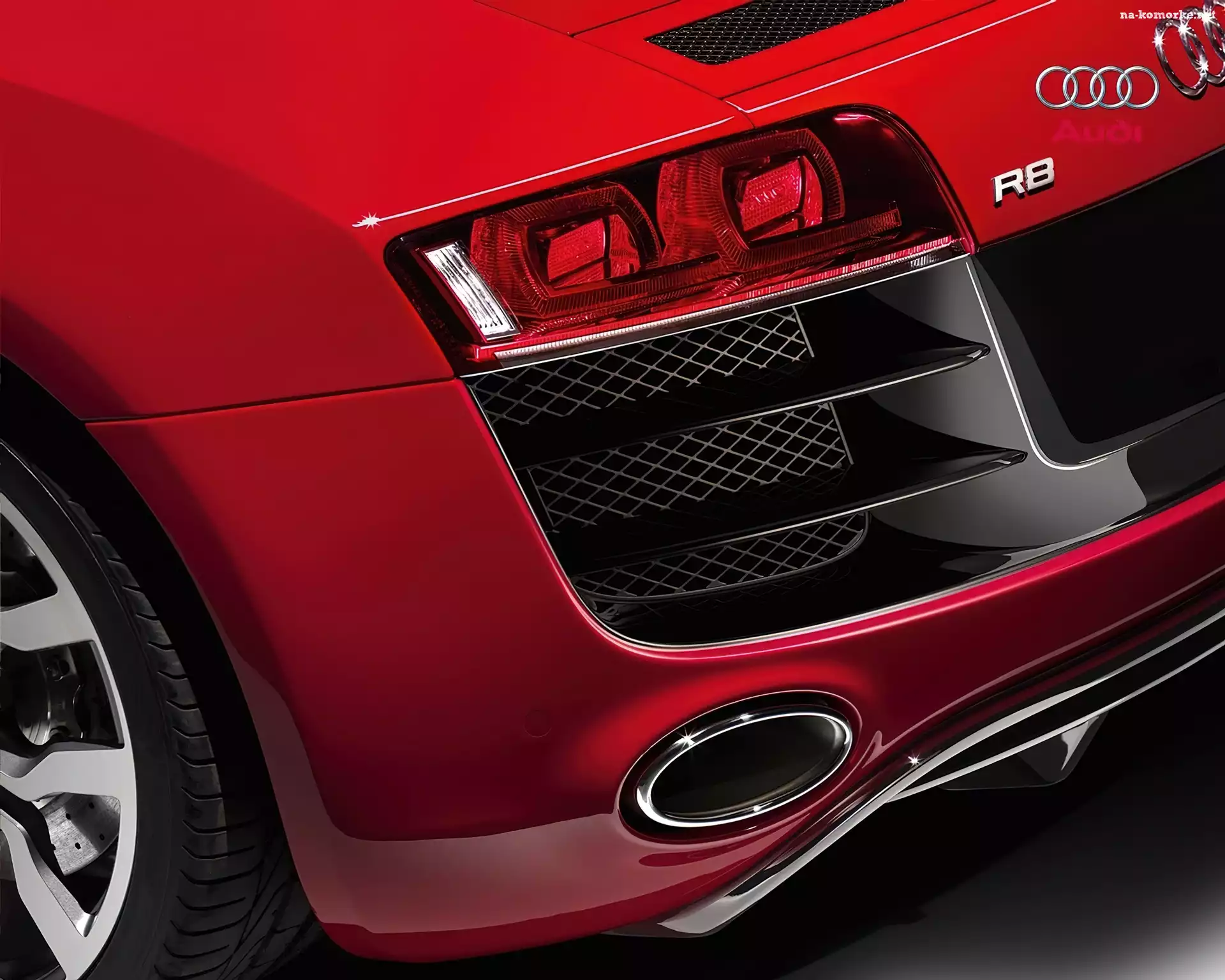 Czerwone, Tylna, Audi R8, Lampa