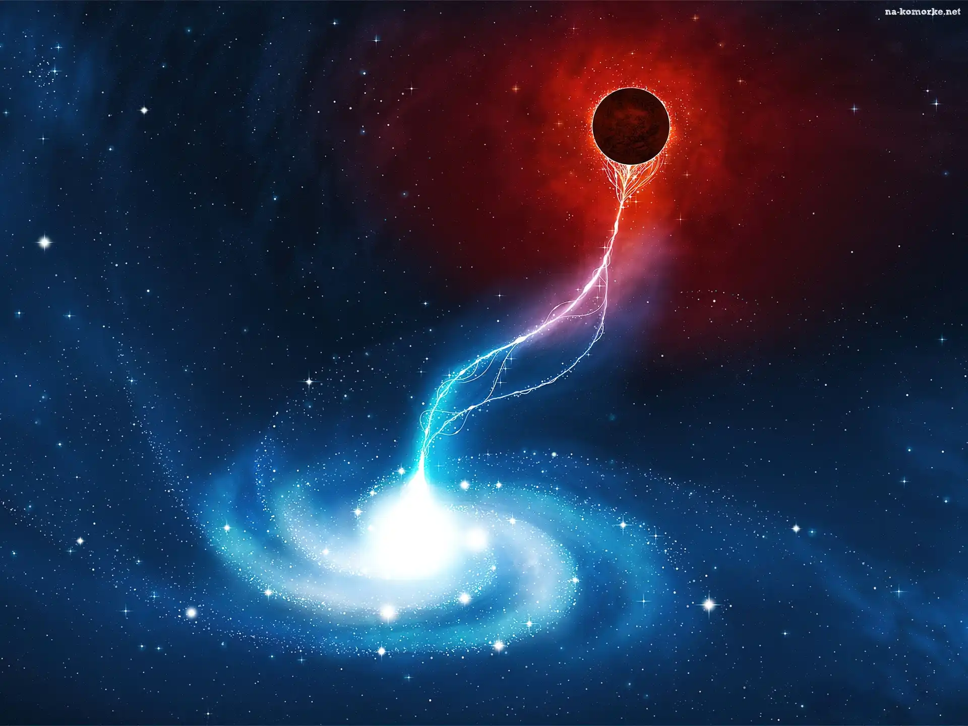 Czerwony, Kosmos, Planeta, Wir, Niebieski