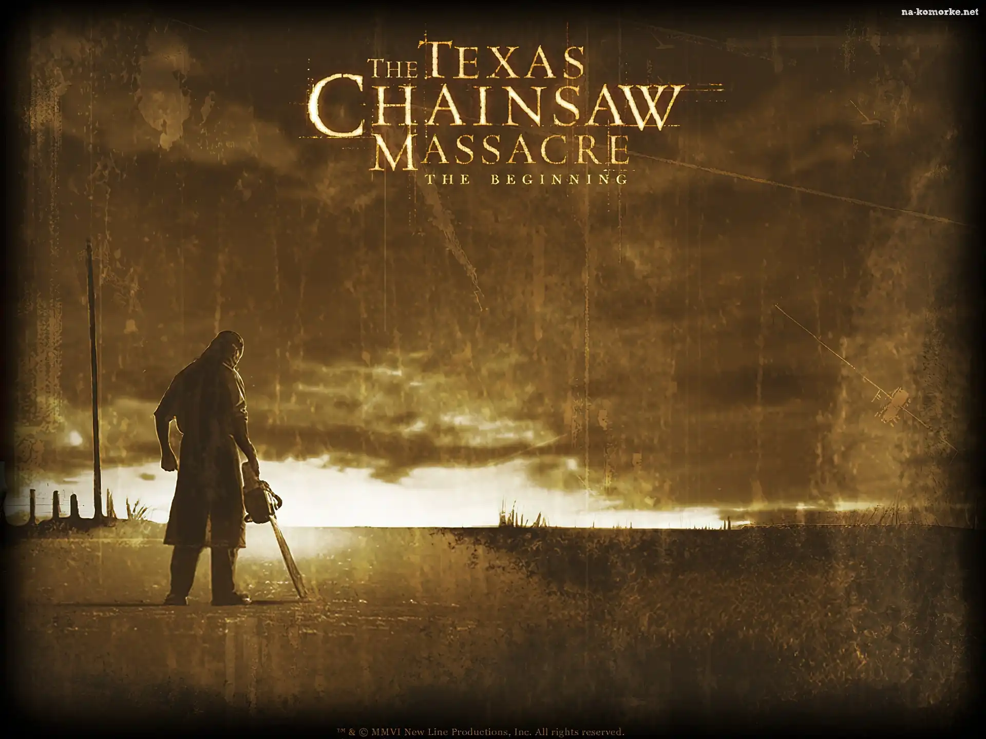 Texas Chainsaw Massacre The Beginning, droga, piła łańcuchowa, człowiek