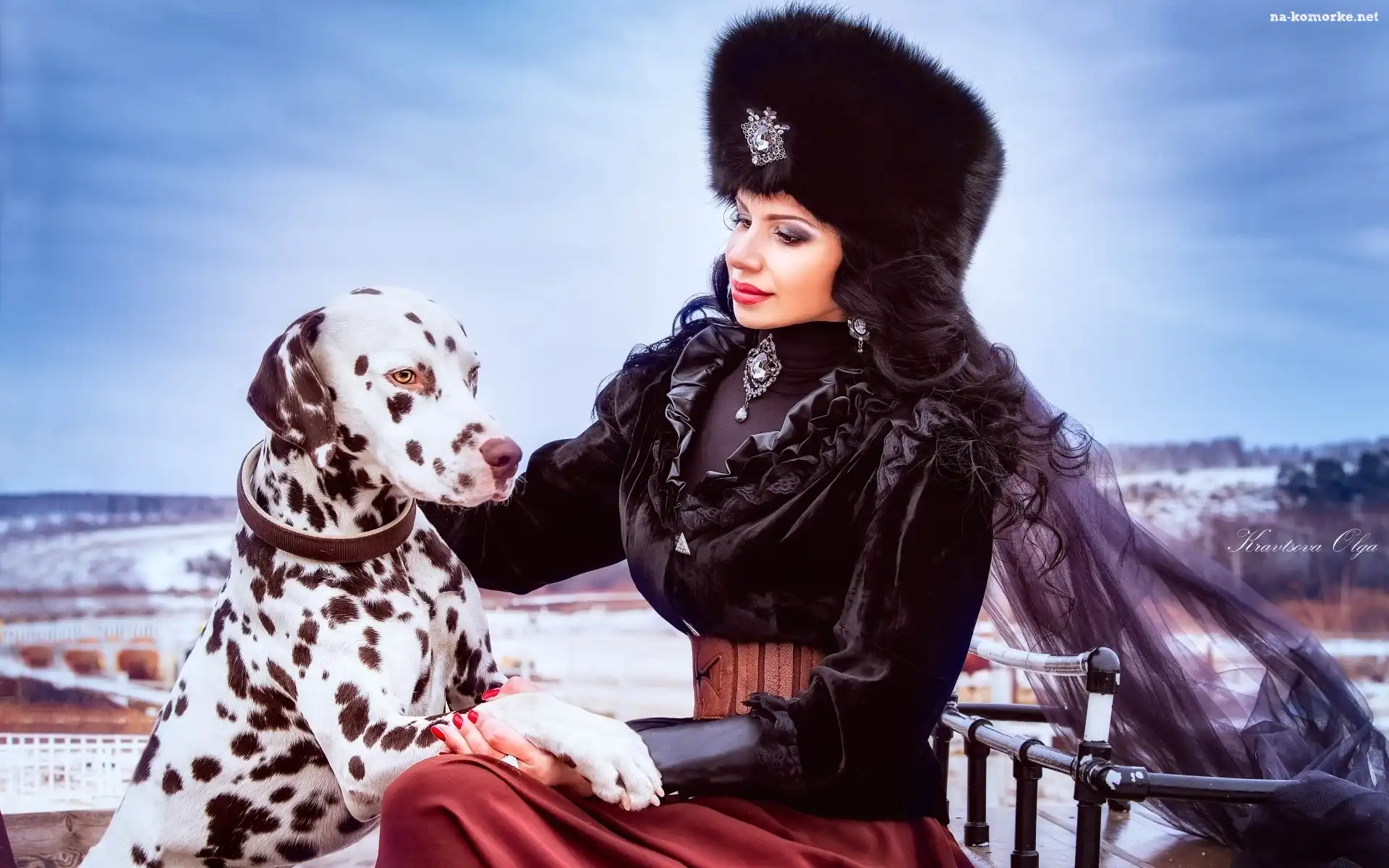 Dalmatyńczyk, Kobieta, Moda, Styl, Pies