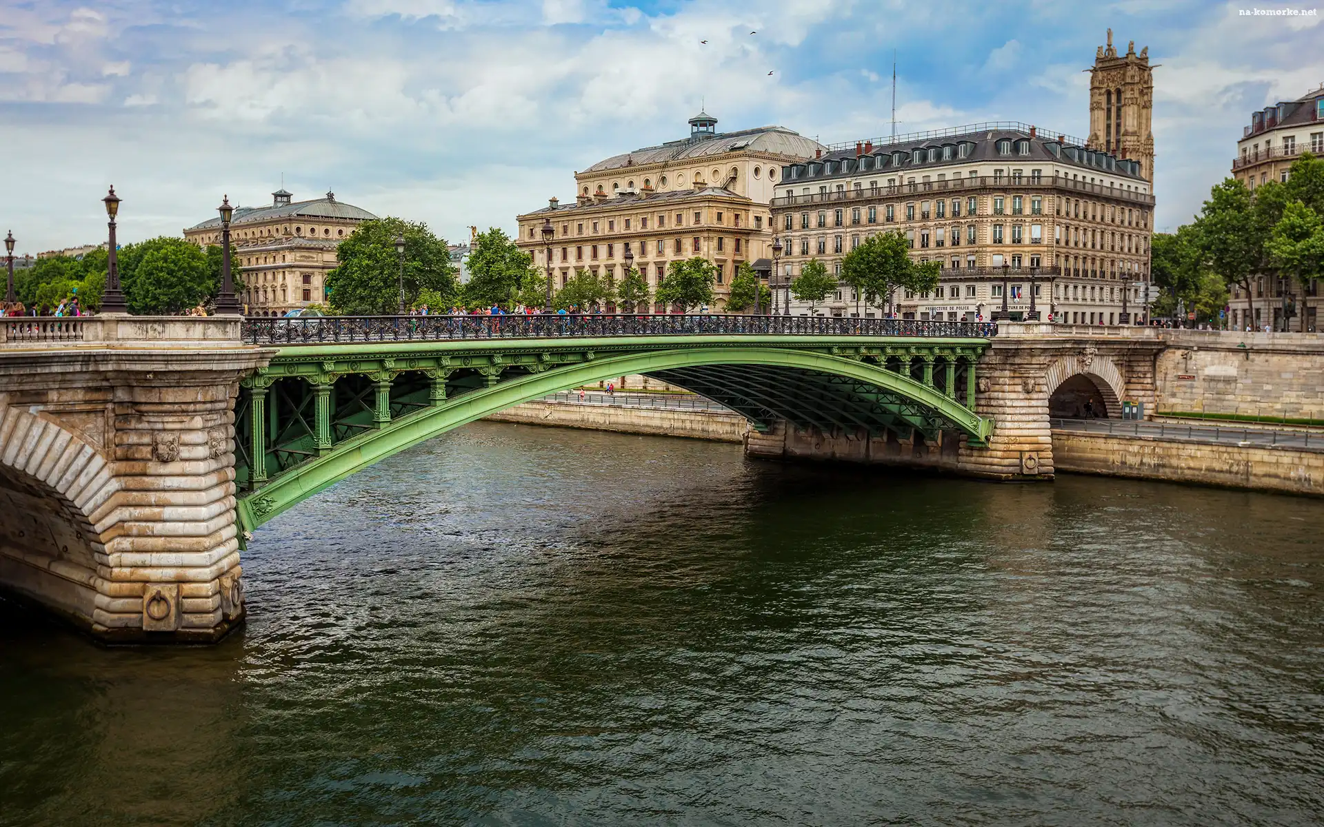 Francja, Domy, Rzeka Sekwana, Paryż, Most Notre-Dame