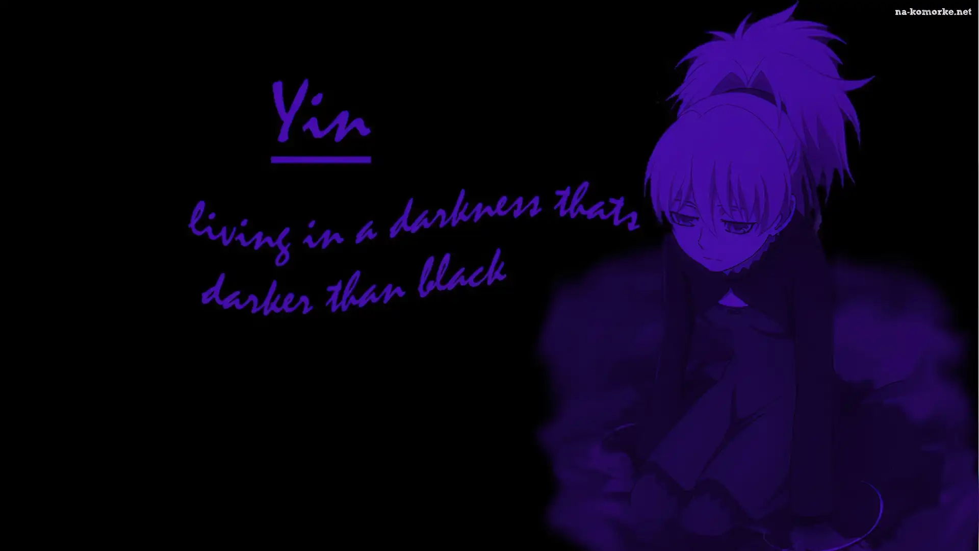 Tło, Darker Than Black, Niebieski, Yin, Czarny