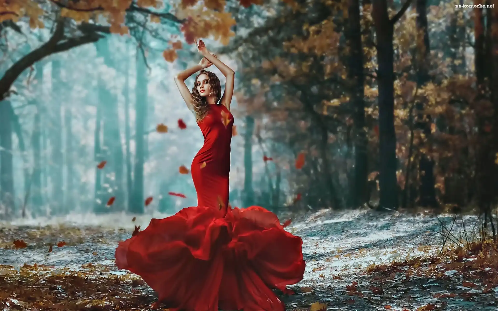 Darya Chacheva, Jesień, Kobieta, Las
