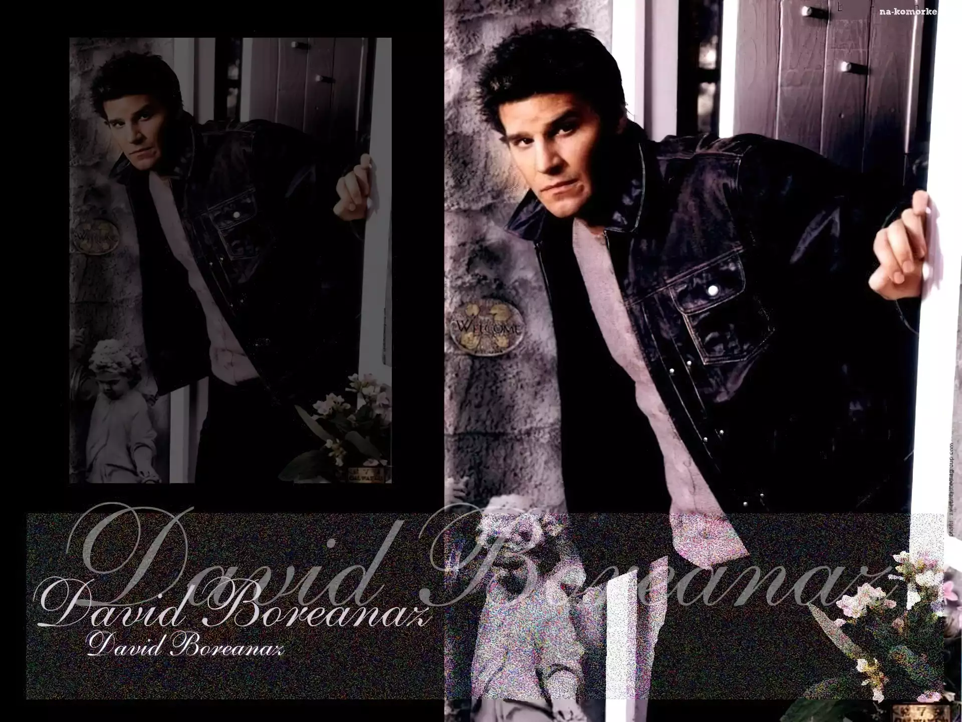David Boreanaz, kurtka, kwiatki