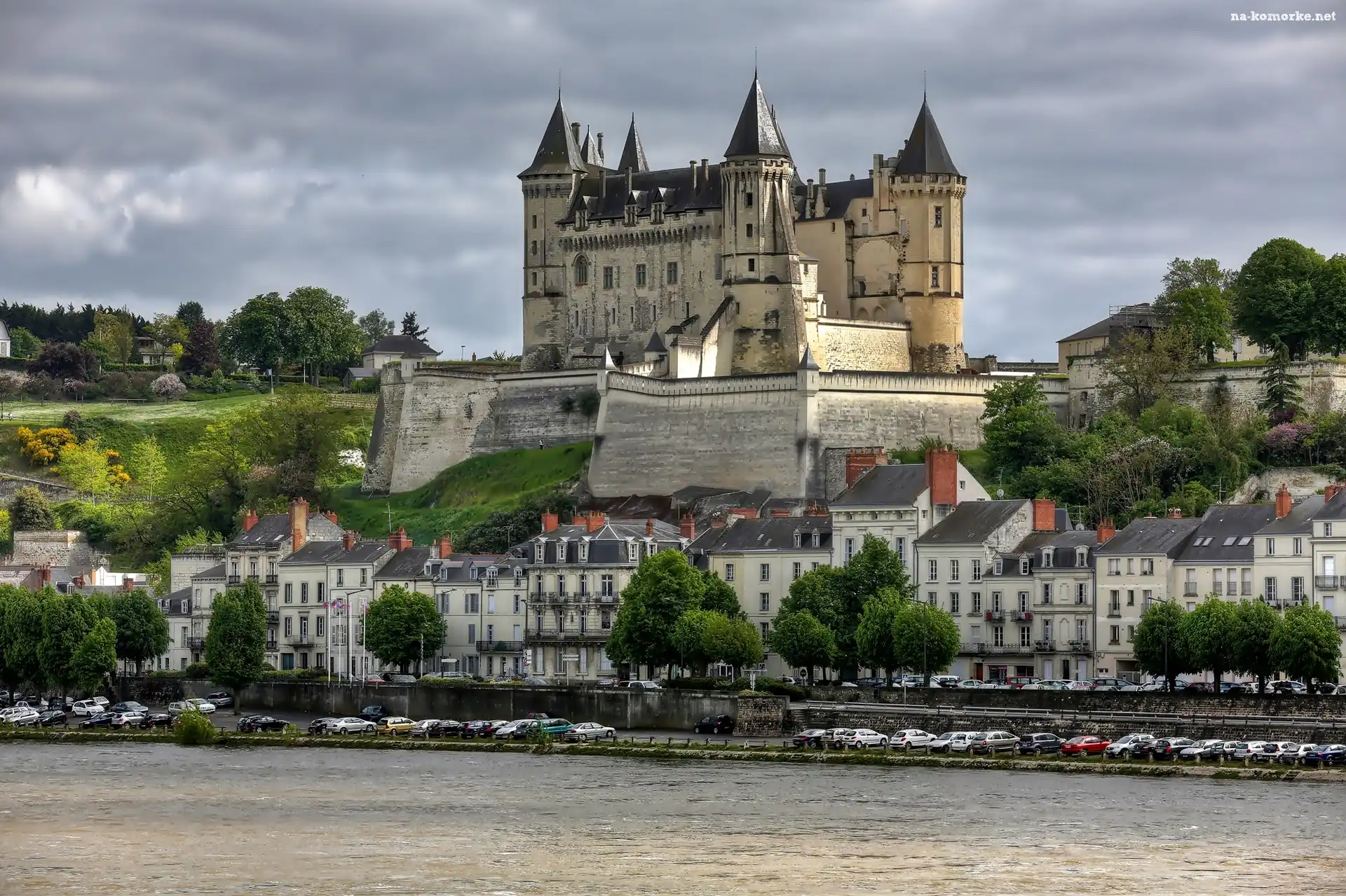 Château de Saumur, Maine et Loire, Francja, Loara, Zamek, Rzeka