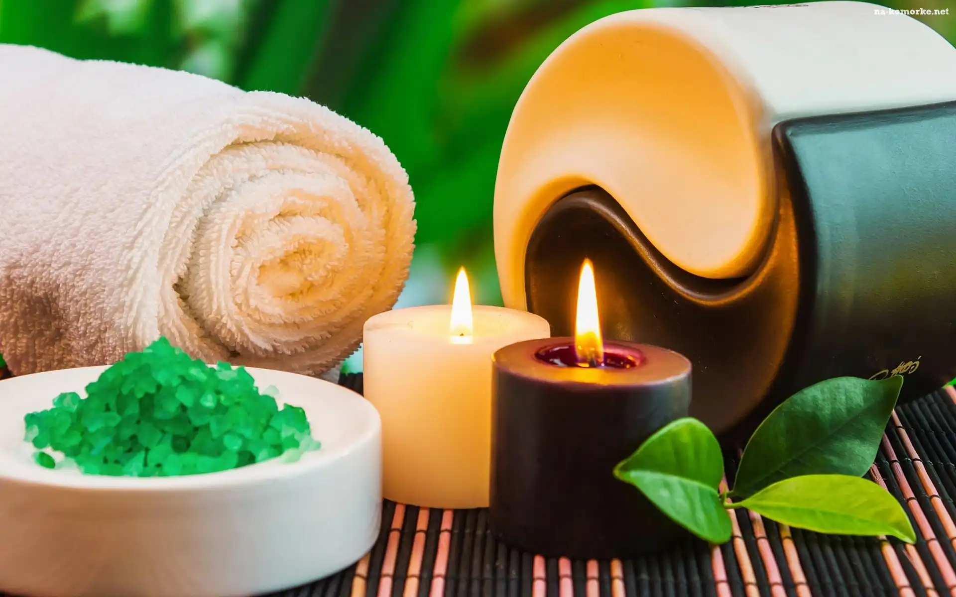 Dekoracje, Ręcznik, Świece, Relaks, SPA