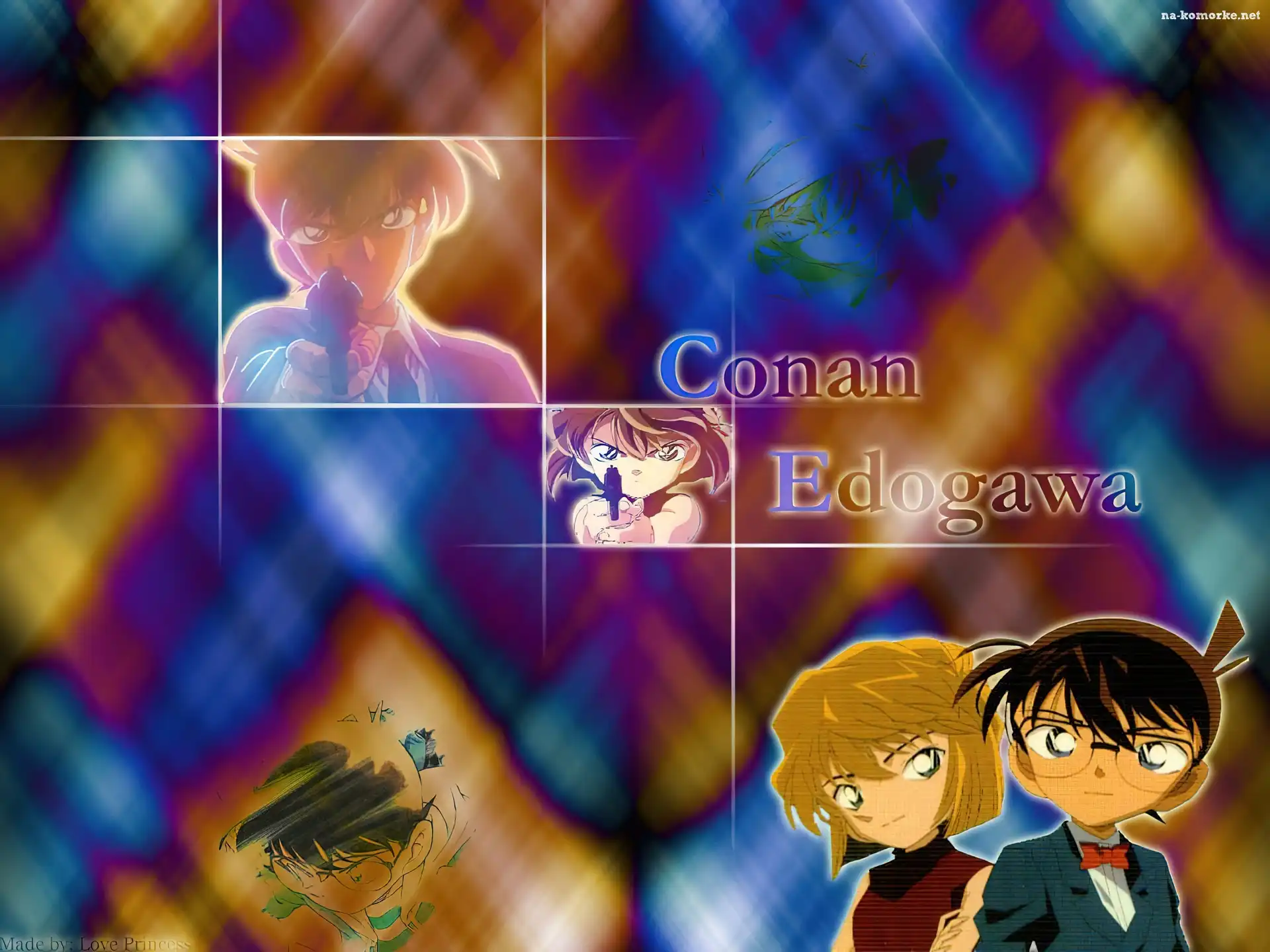 marynarka, pistolet, Detective Conan, okulary