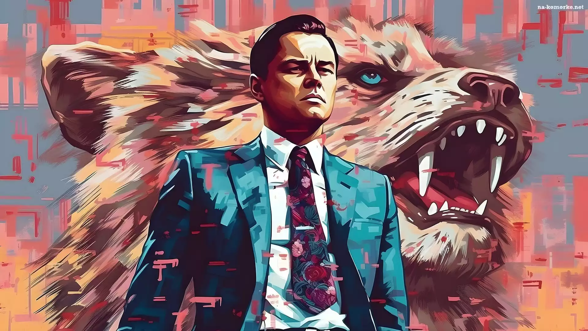 Film, Wilk z Wall Street Film, Grafika, Aktor, Leonardo DiCaprio, Wilk, Mężczyzna