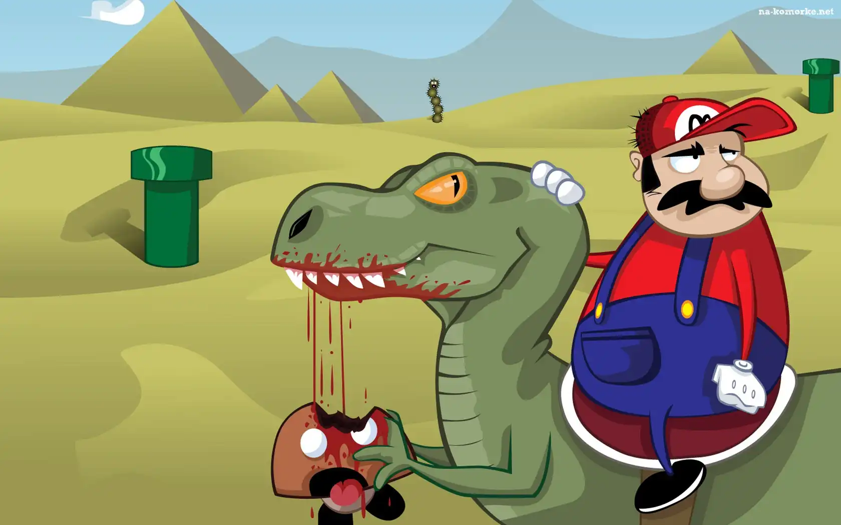 Mario, Dinozaur, Krew
