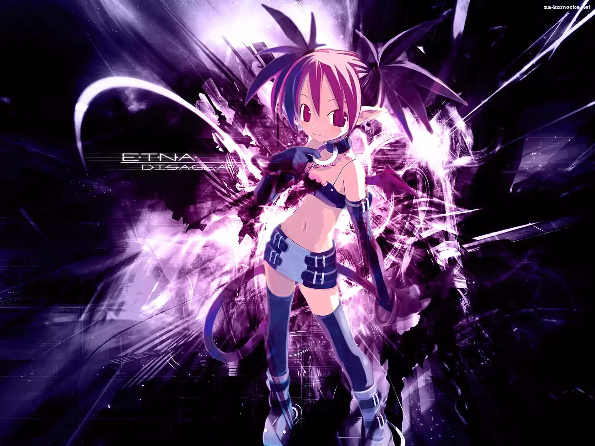 Disgaea, brzuch, obroża, dziewczyna