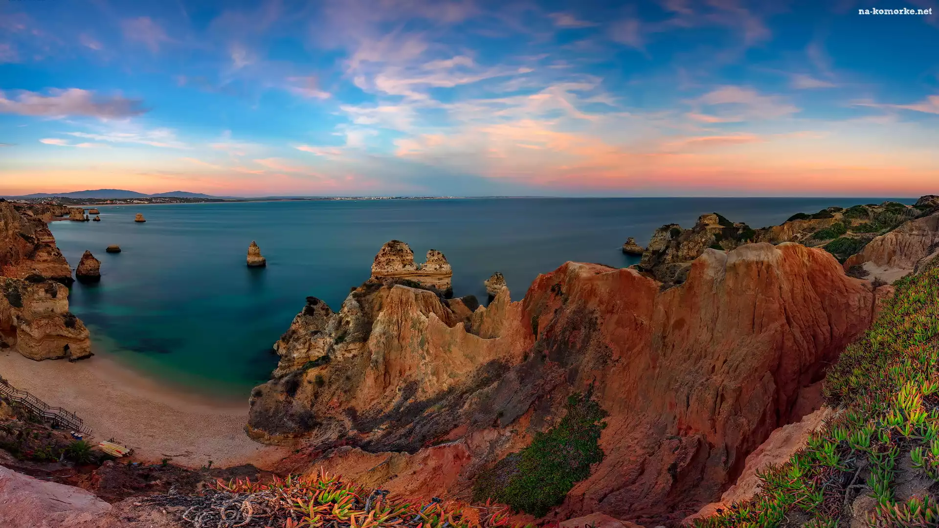 Lagos, Morze, Praia do Camilo, Portugalia, Plaża, Skały