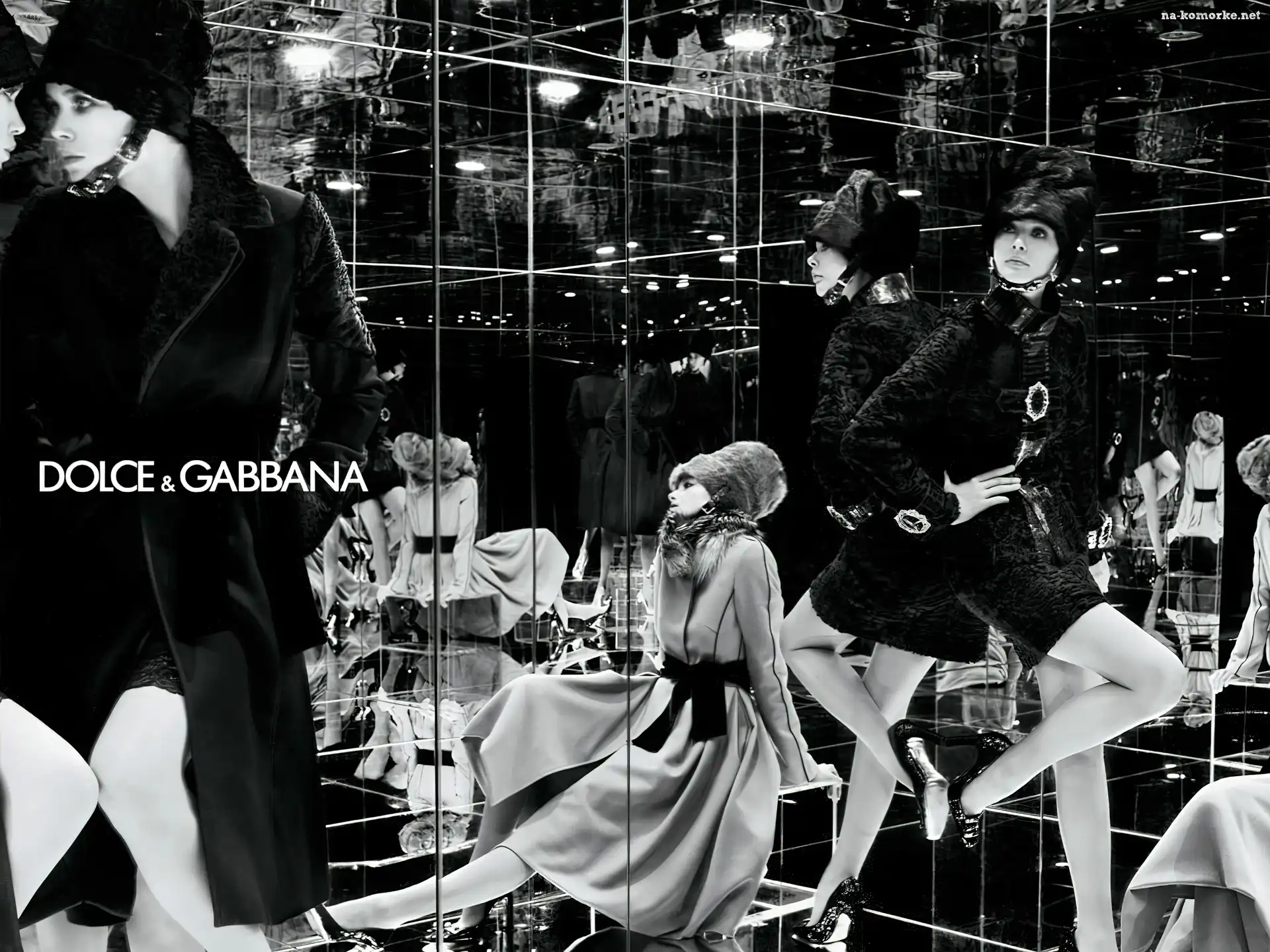 lustro, Dolce And Gabbana, kobiety, płaszcz, futro
