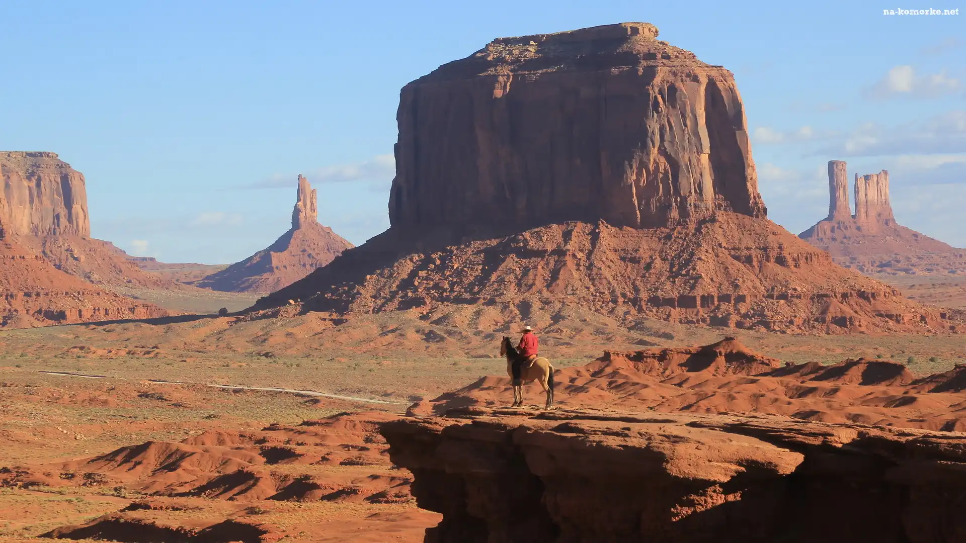 Dolina Skał, Wyżyna Kolorado, Jeździec, Monument Valley, Stany Zjednoczone, Rezerwat Indian Navaho, Stan Utah, Skały, Koń