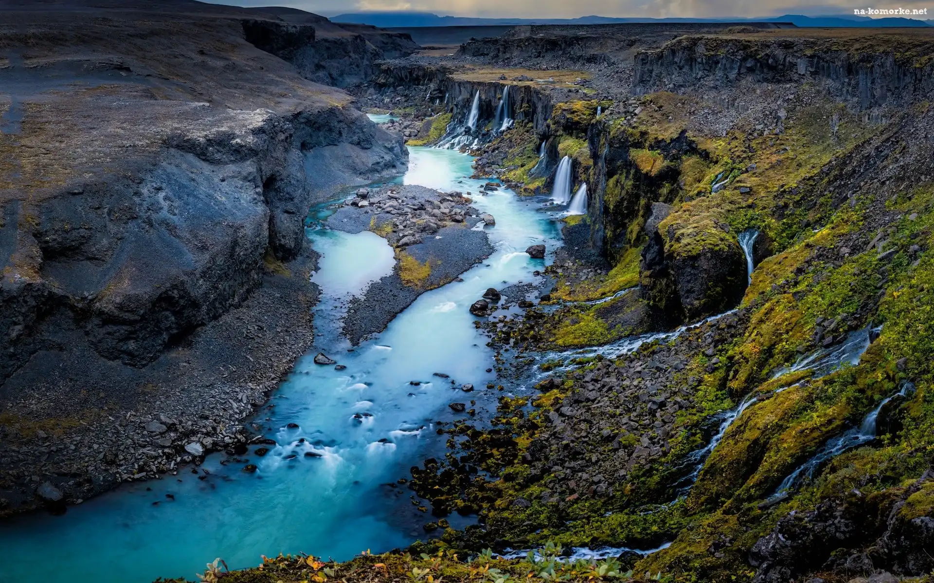 Dolina, Islandia, Rzeka, Valley of Tears, Wodospady Sigoldugljufur, Wąwóz Sigoldugljufur