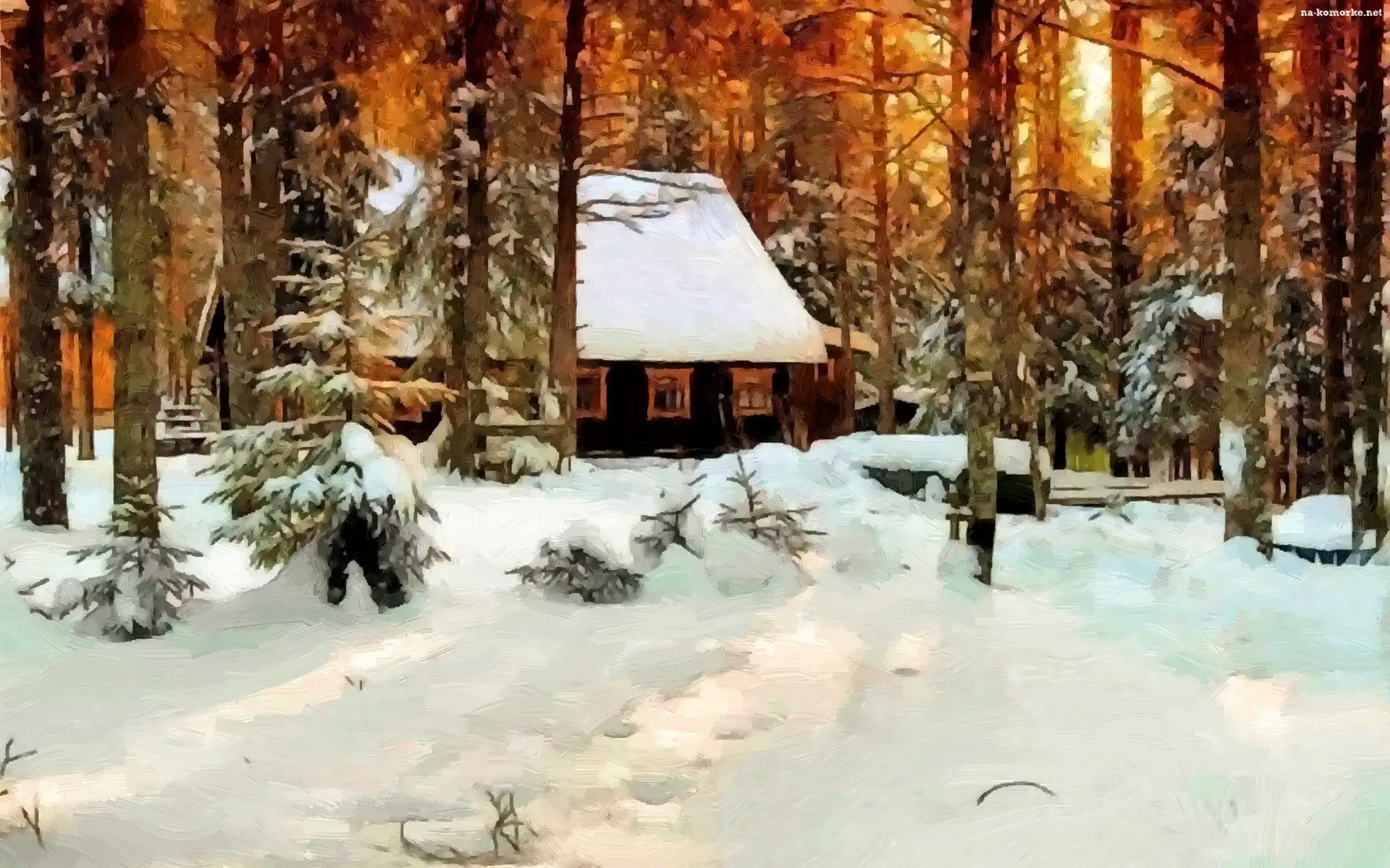 Las, Domek, Śnieg